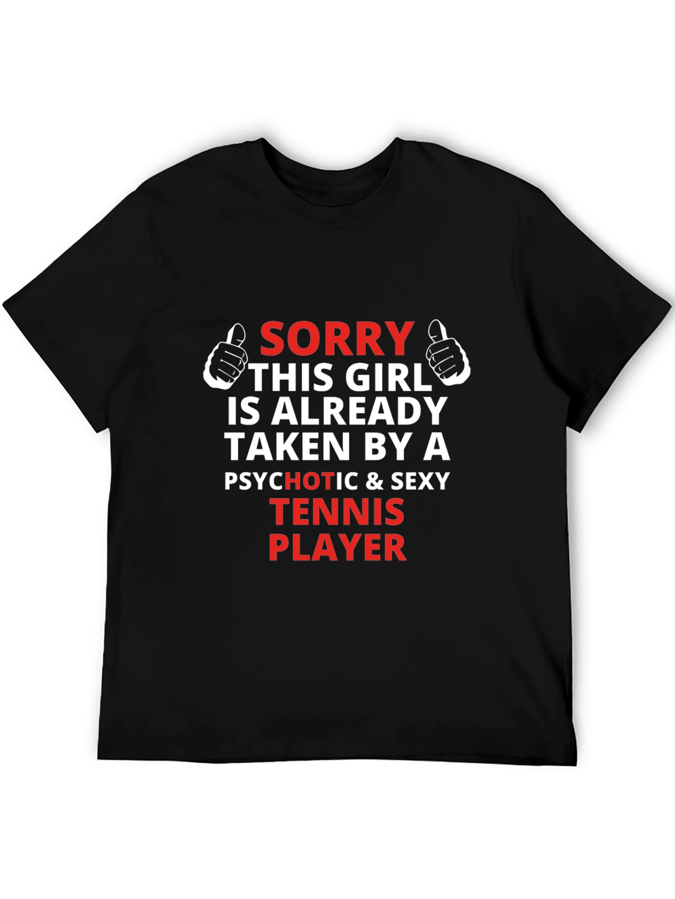 Black Funny Tennis Player Graphic T-Shirt view 5