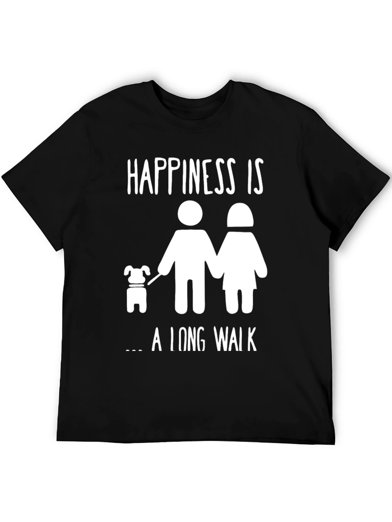 Black Happiness is a Long Walk T-Shirt - Cute Dog Lover Tee view 5