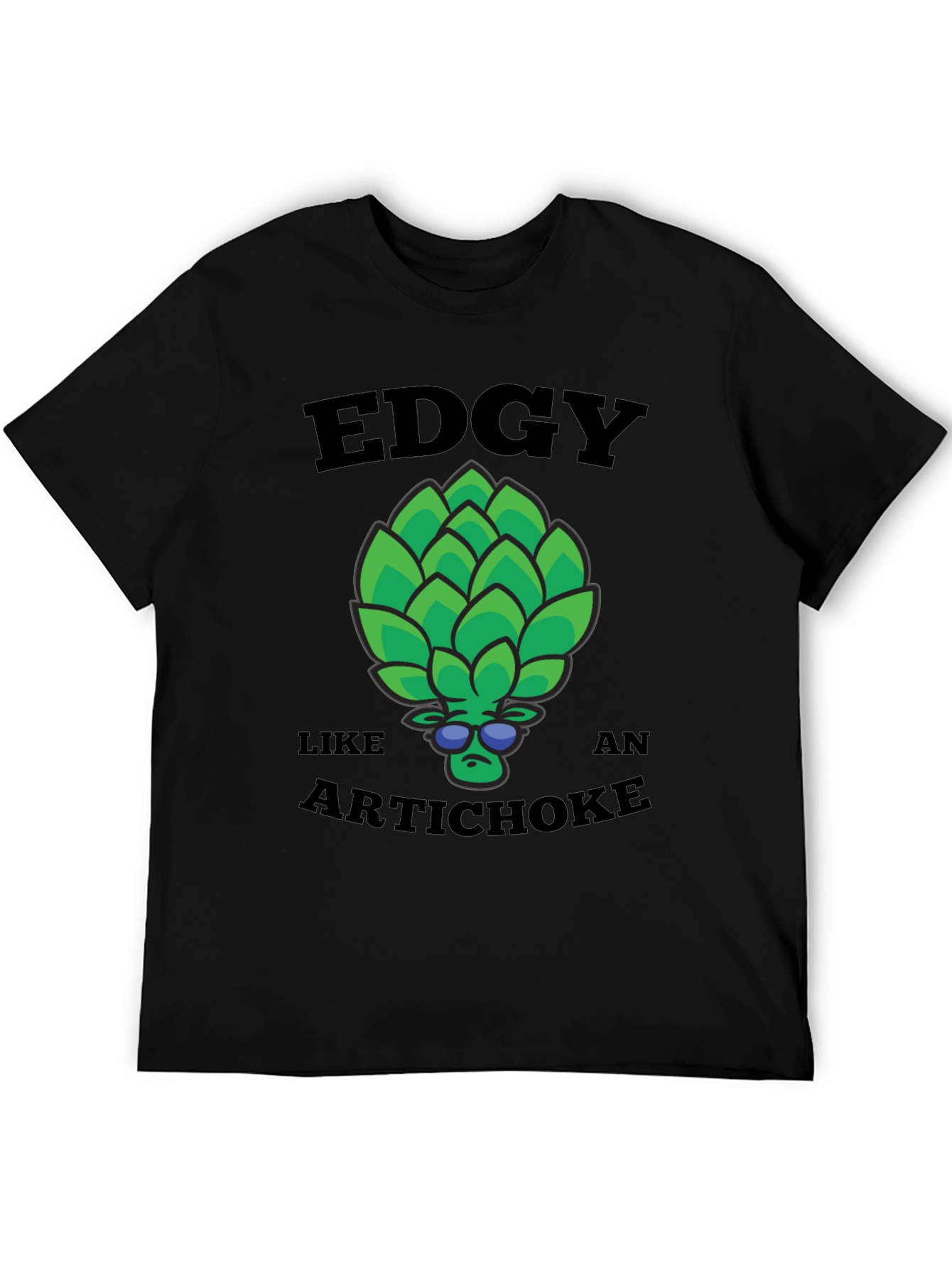 Black Edgy Artichoke Graphic Tee - Cool & Quirky view 5