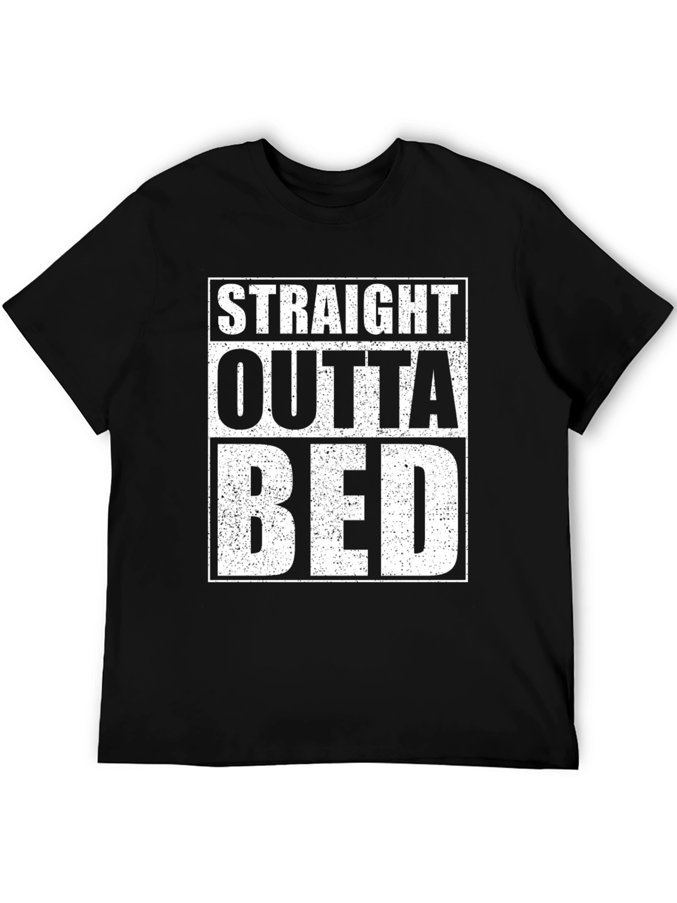 Black Straight Outta Bed T-Shirt - Funny Slogan Tee view 5