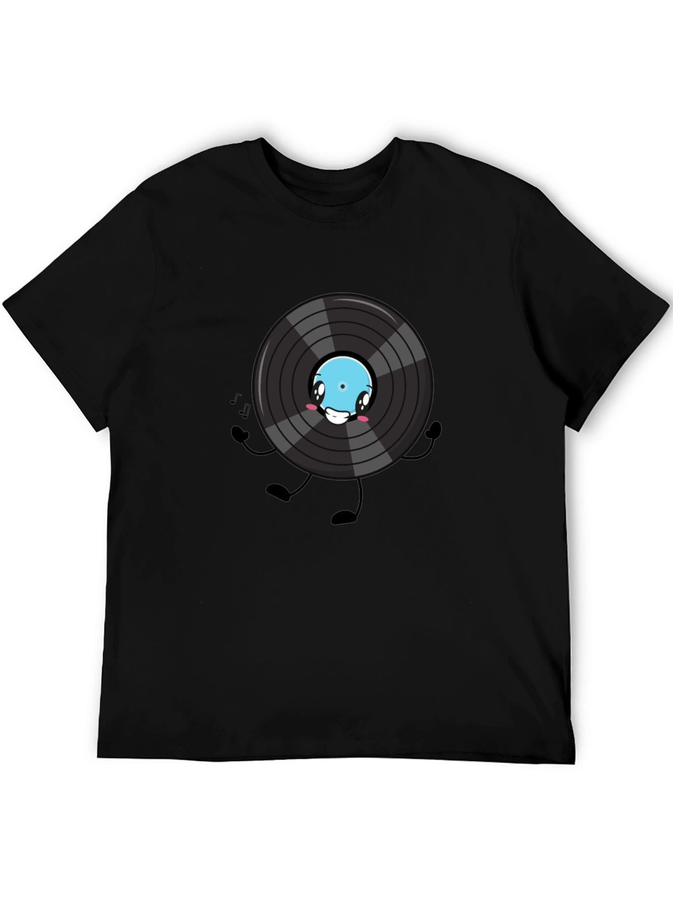 Black Cartoon Vinyl Record Graphic Tee view 5