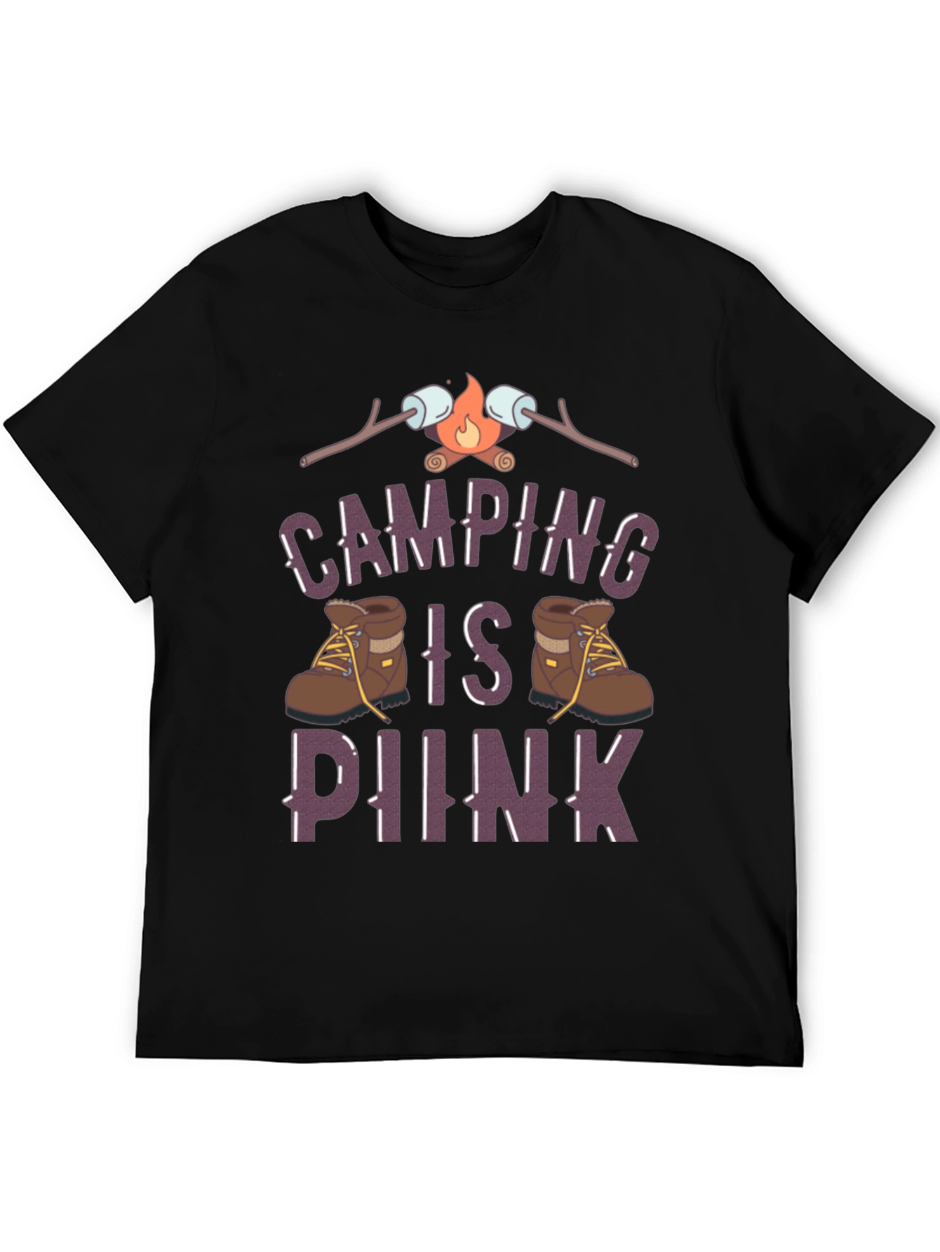 Black Camping Is Hiking T-Shirt view 5