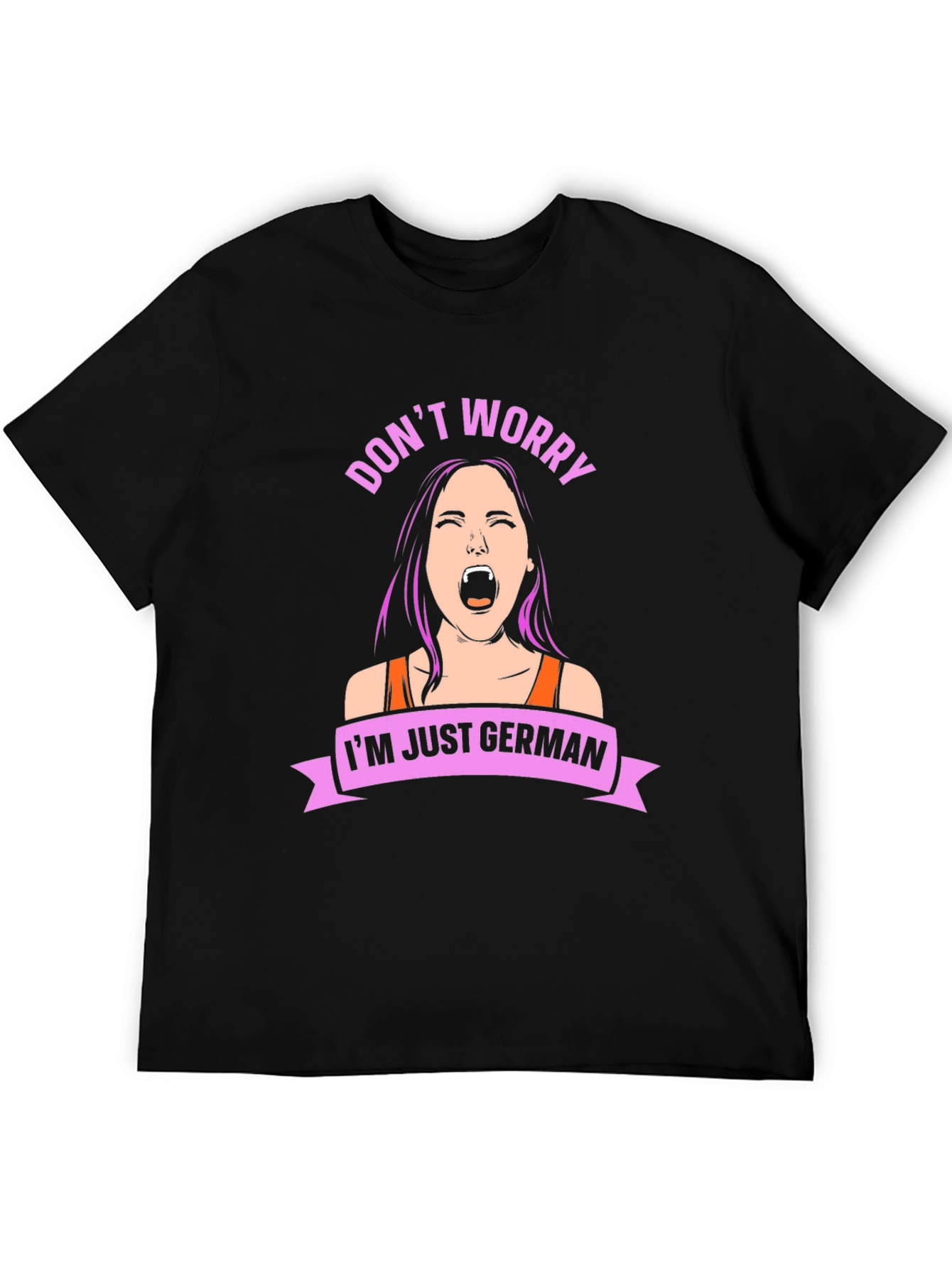 Black Don't Worry I'm Just German T-Shirt view 5