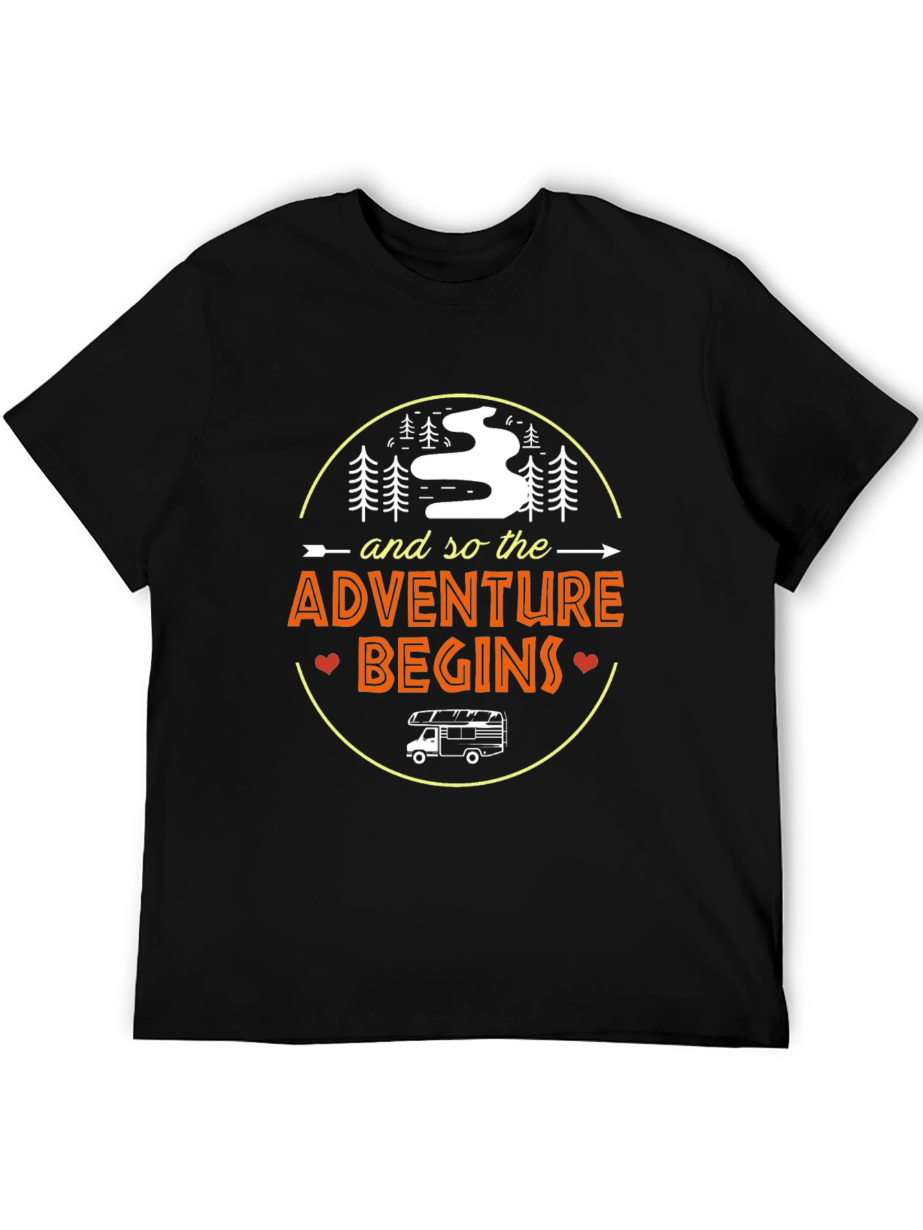 Black Adventure Begins Graphic Tee view 5
