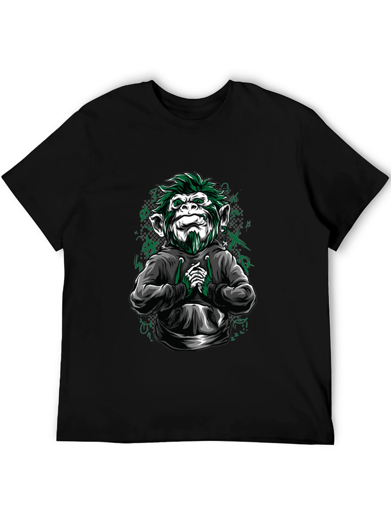 Black Urban Monkey Graphic Tee - Cool & Edgy Design view 5