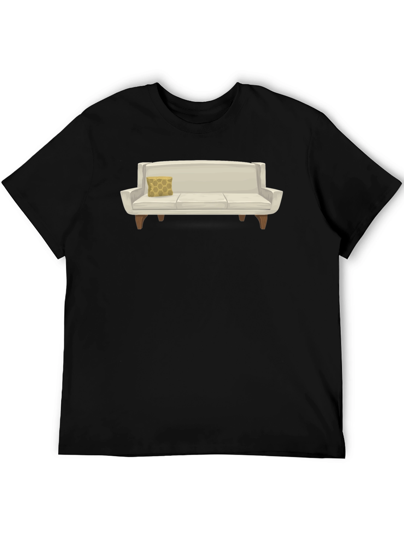Black Modern Couch Graphic Tee - Comfortable Black T-Shirt view 5