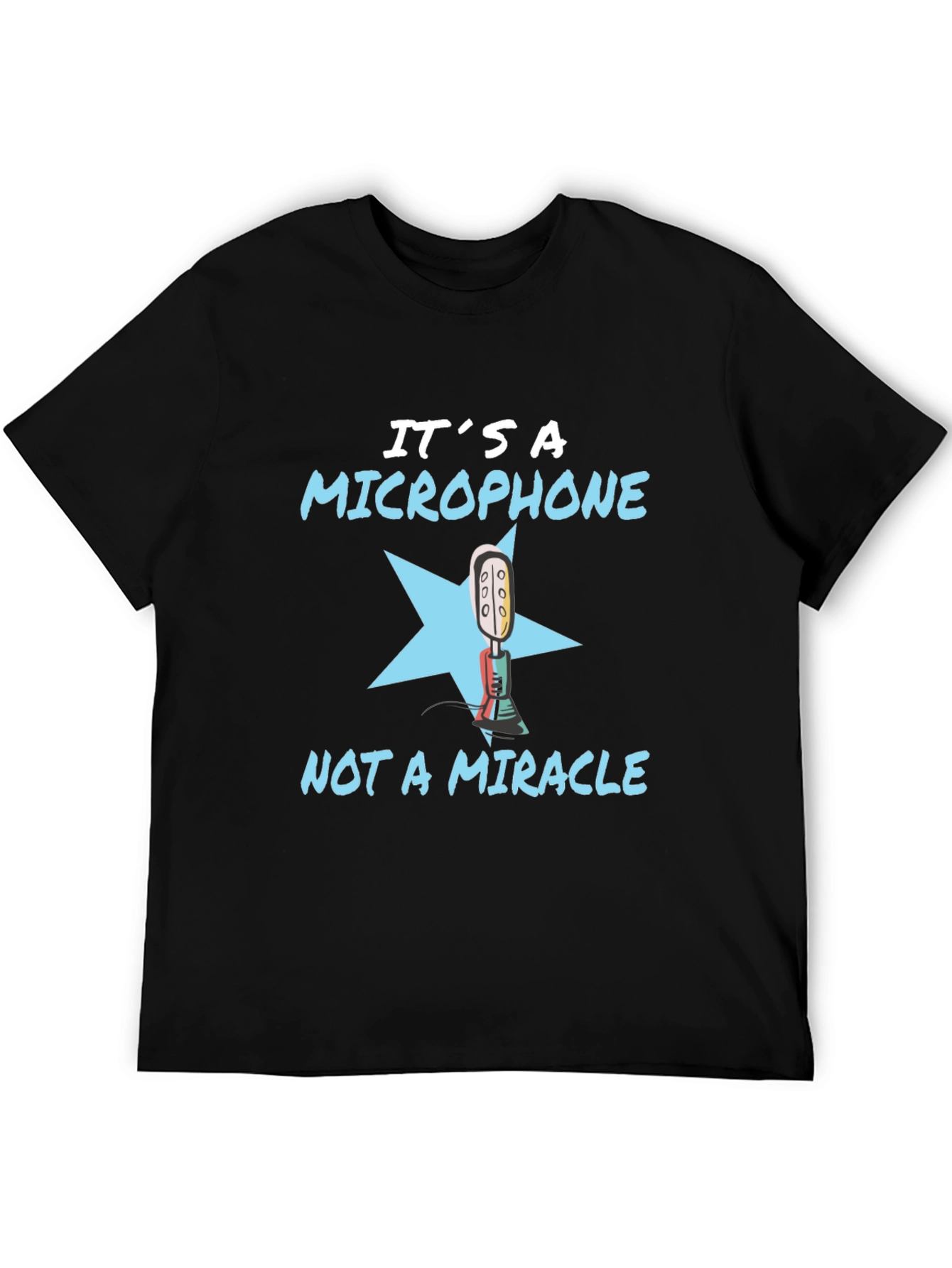 Black Microphone Graphic T-Shirt - Retro Music Tee view 5