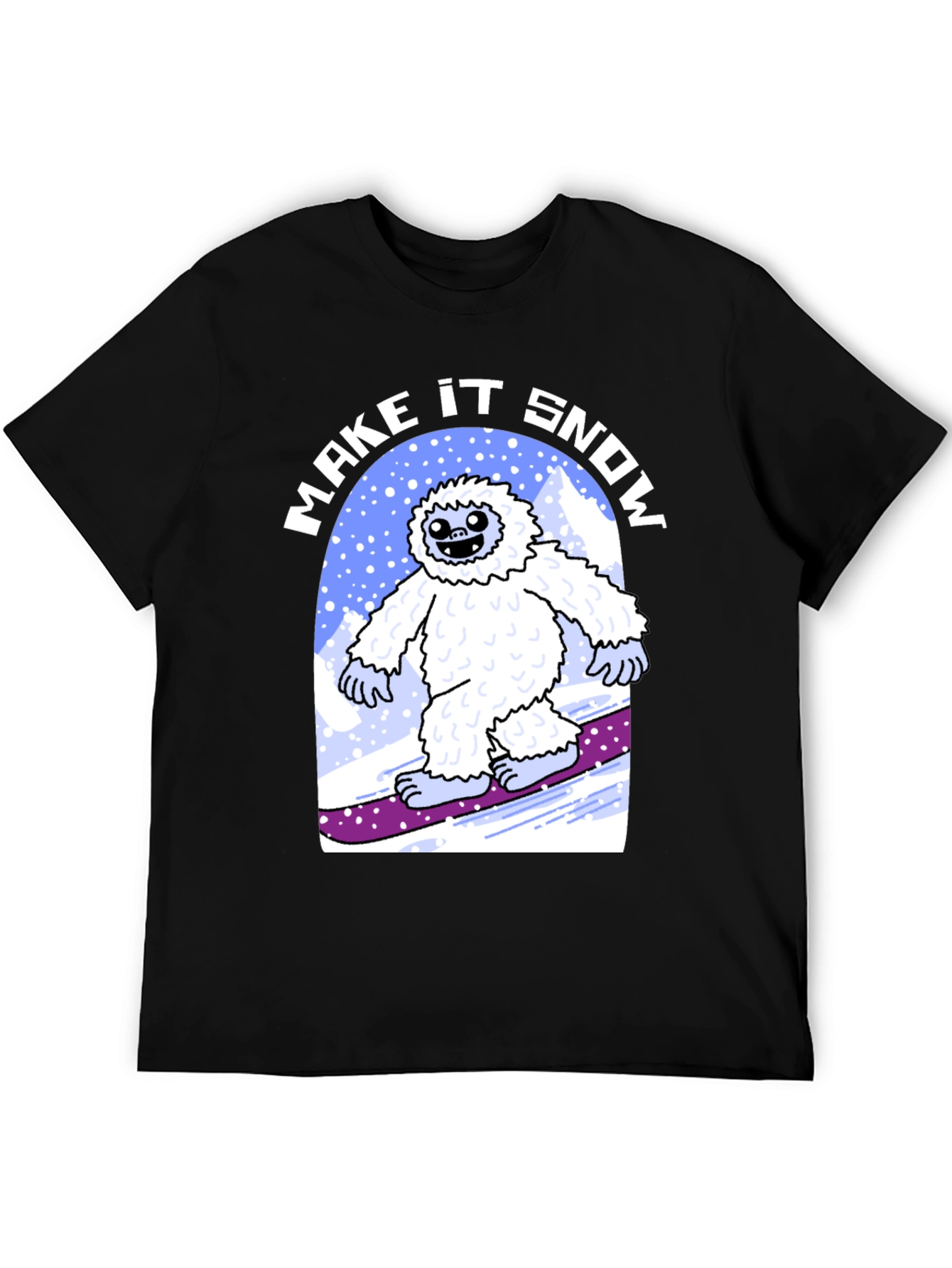 Black Make It Snow Yeti T-Shirt view 5