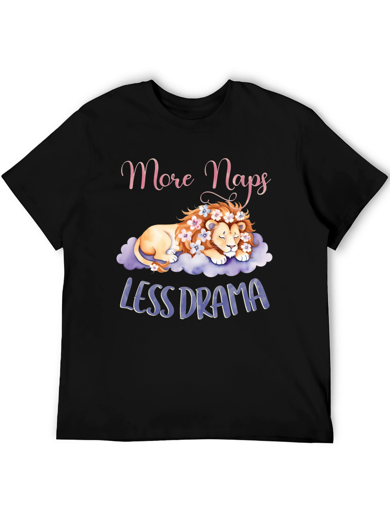 Black More Naps Less Drama Graphic T-Shirt view 5