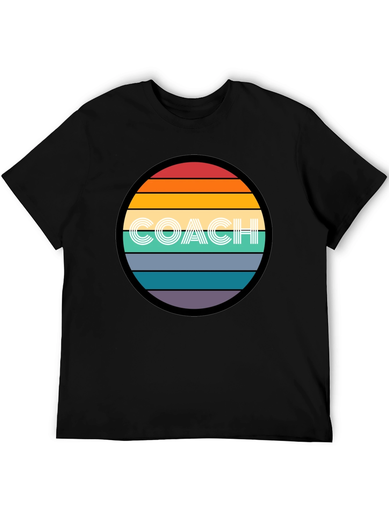 Black Retro Sunset Coach T-Shirt - Vintage Style Tee view 5