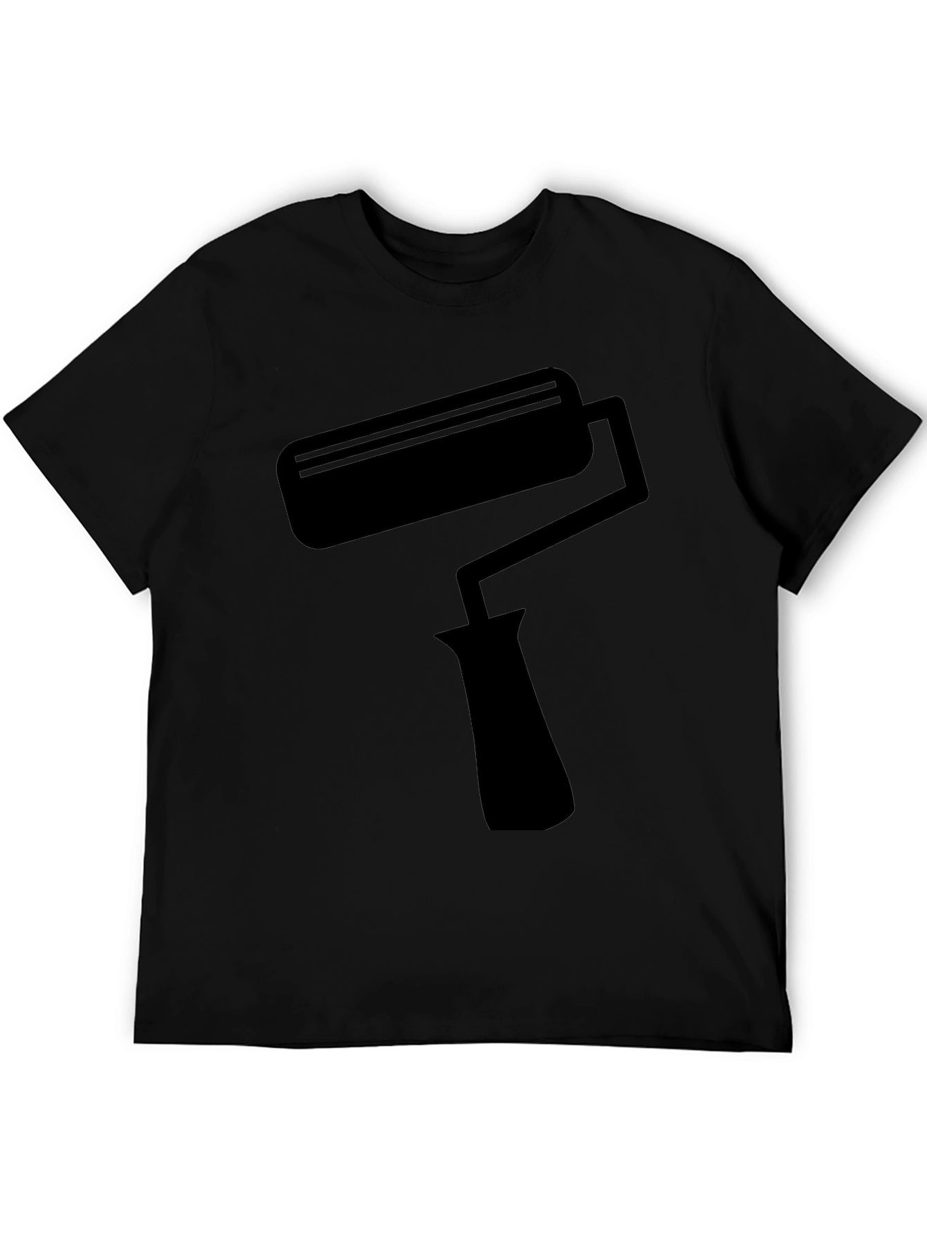 Black Painter's Roller T-Shirt - Black Crew Neck Tee view 5