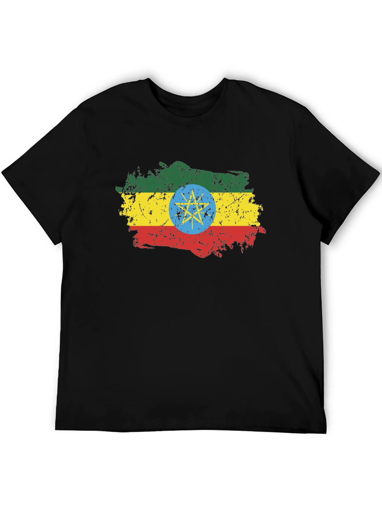 Ethiopia Flag T-Shirt - Distressed Graphic Tee - 5