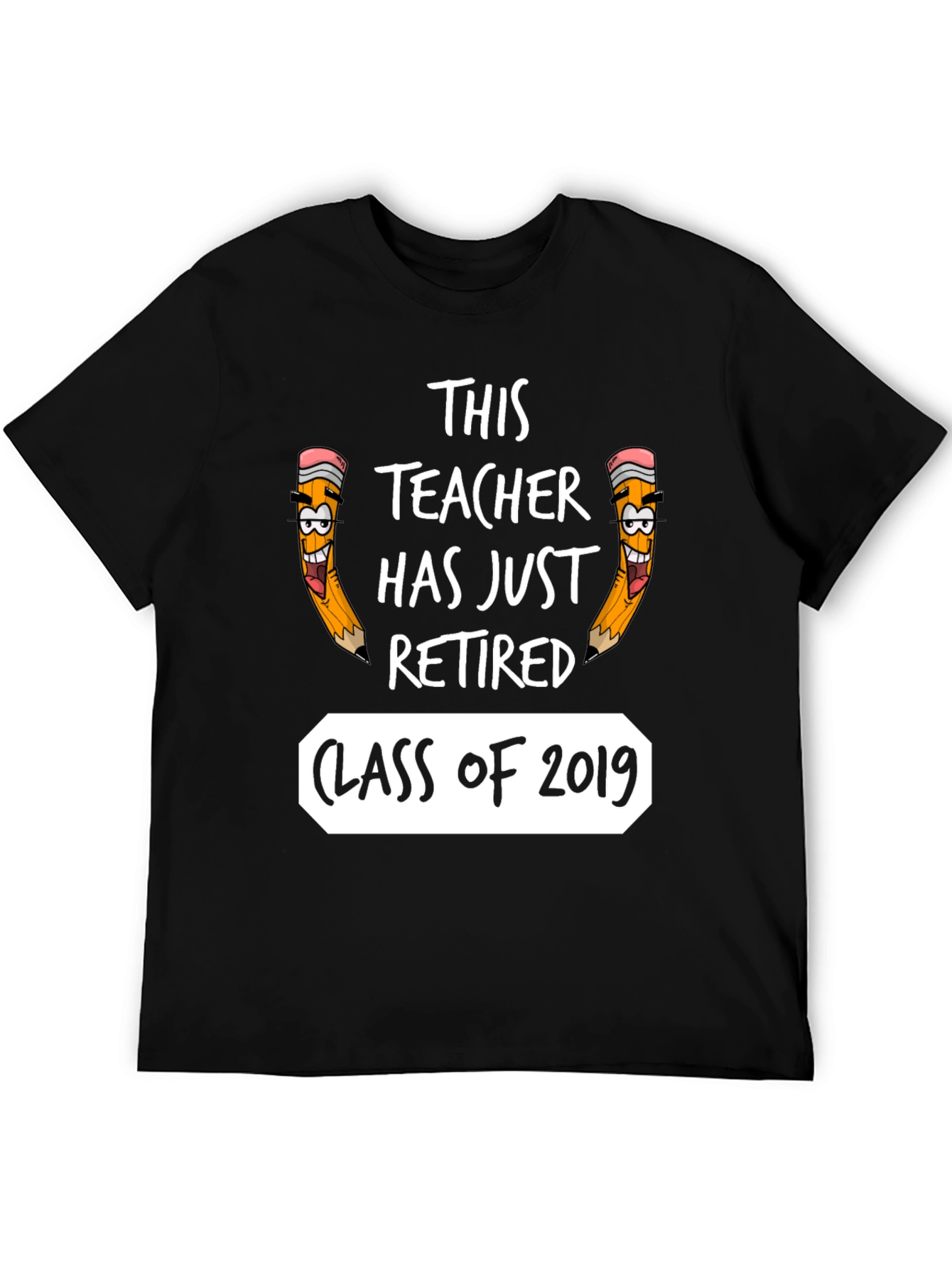 Black Retired Teacher 2019 Class T-Shirt view 5