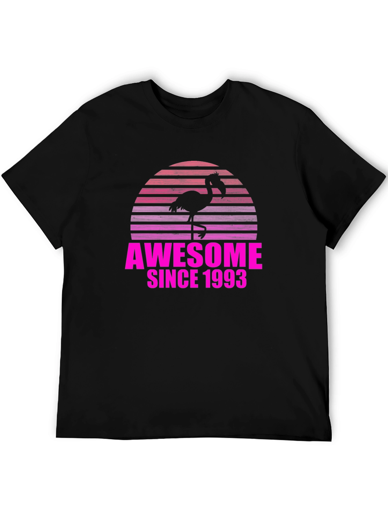 Black Awesome Since 1993 Flamingo T-Shirt view 5
