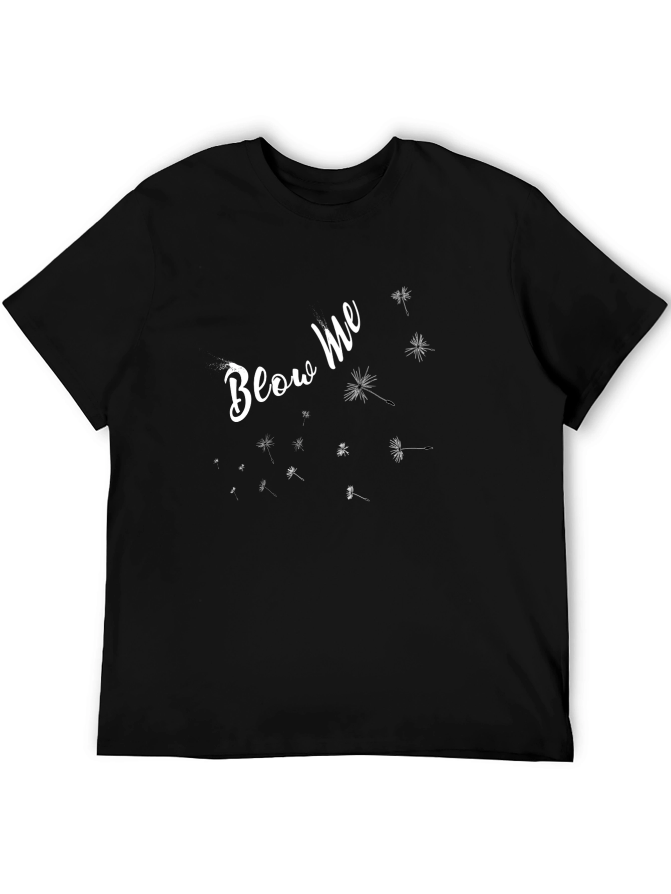 Black Blow Me Dandelion T-Shirt - Trendy Graphic Tee view 5
