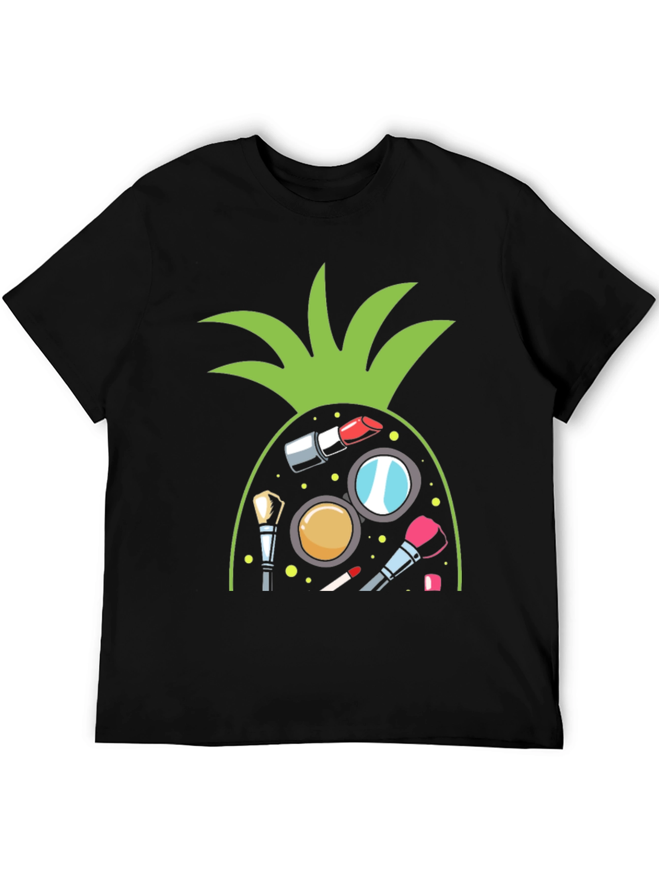 Black Makeup Pineapple Black T-Shirt view 5