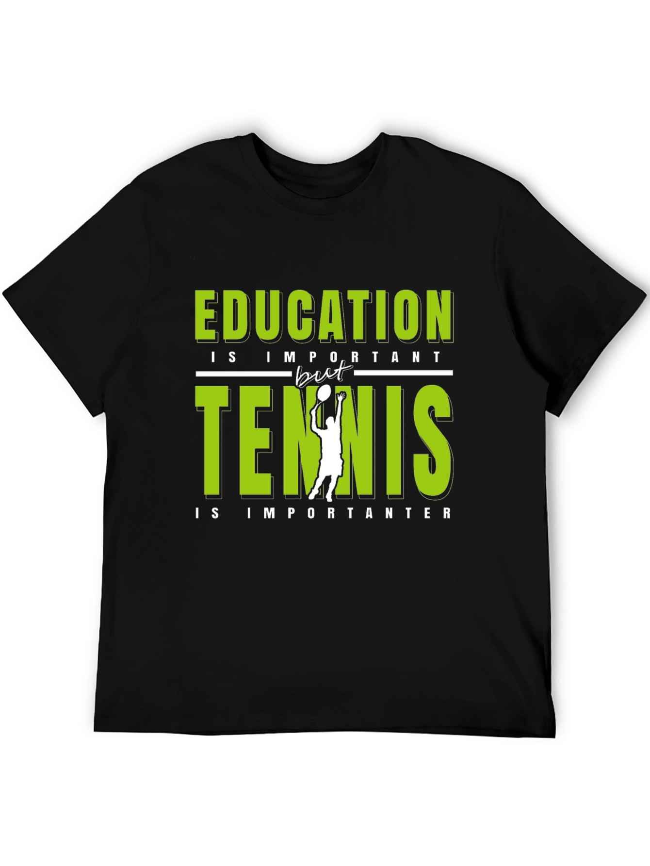 Funny Tennis Lover Graphic T-Shirt - Education vs Tennis - 5