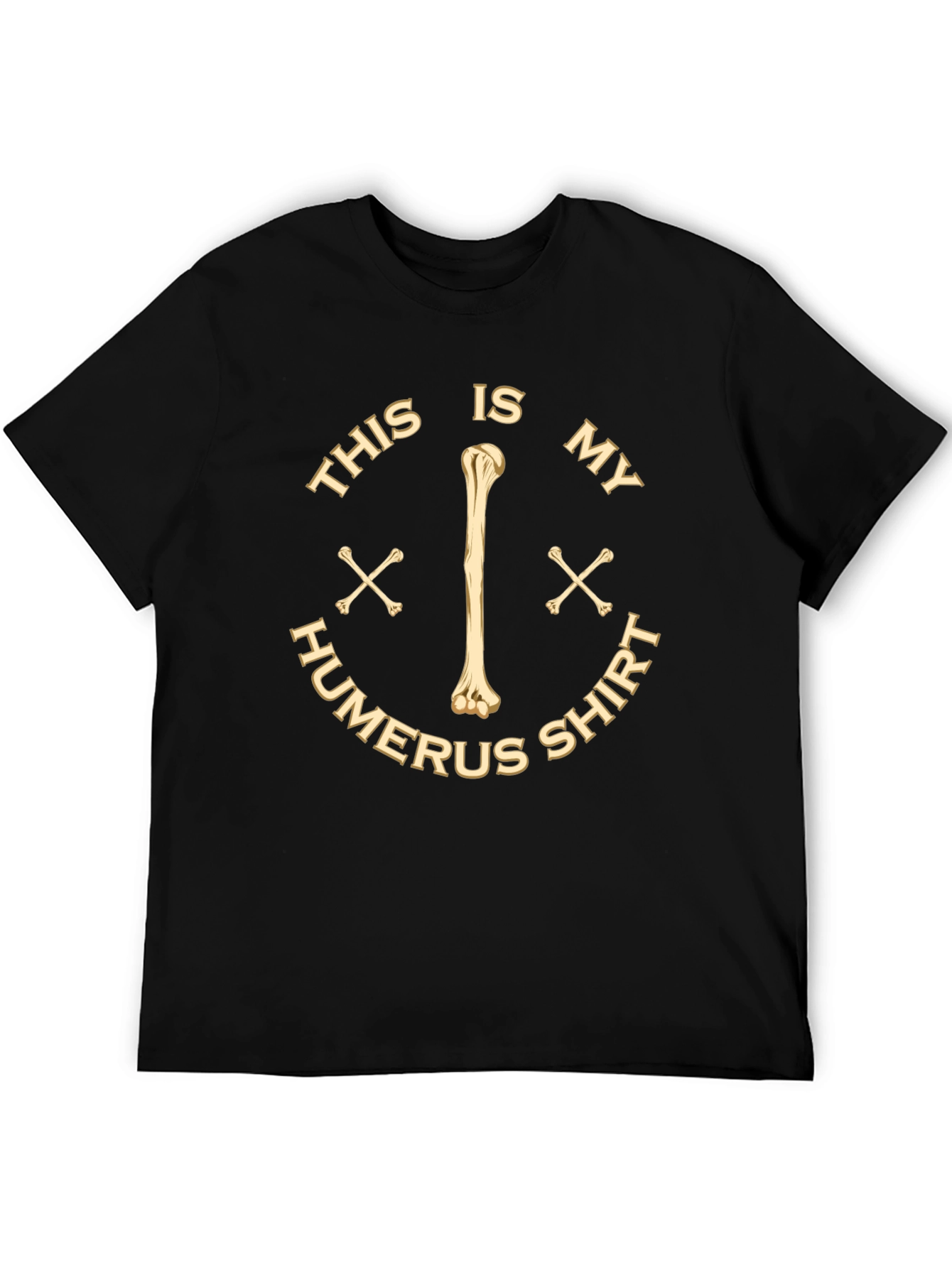 Black Funny Humerus Bone Anatomy Graphic Tee Shirt view 5