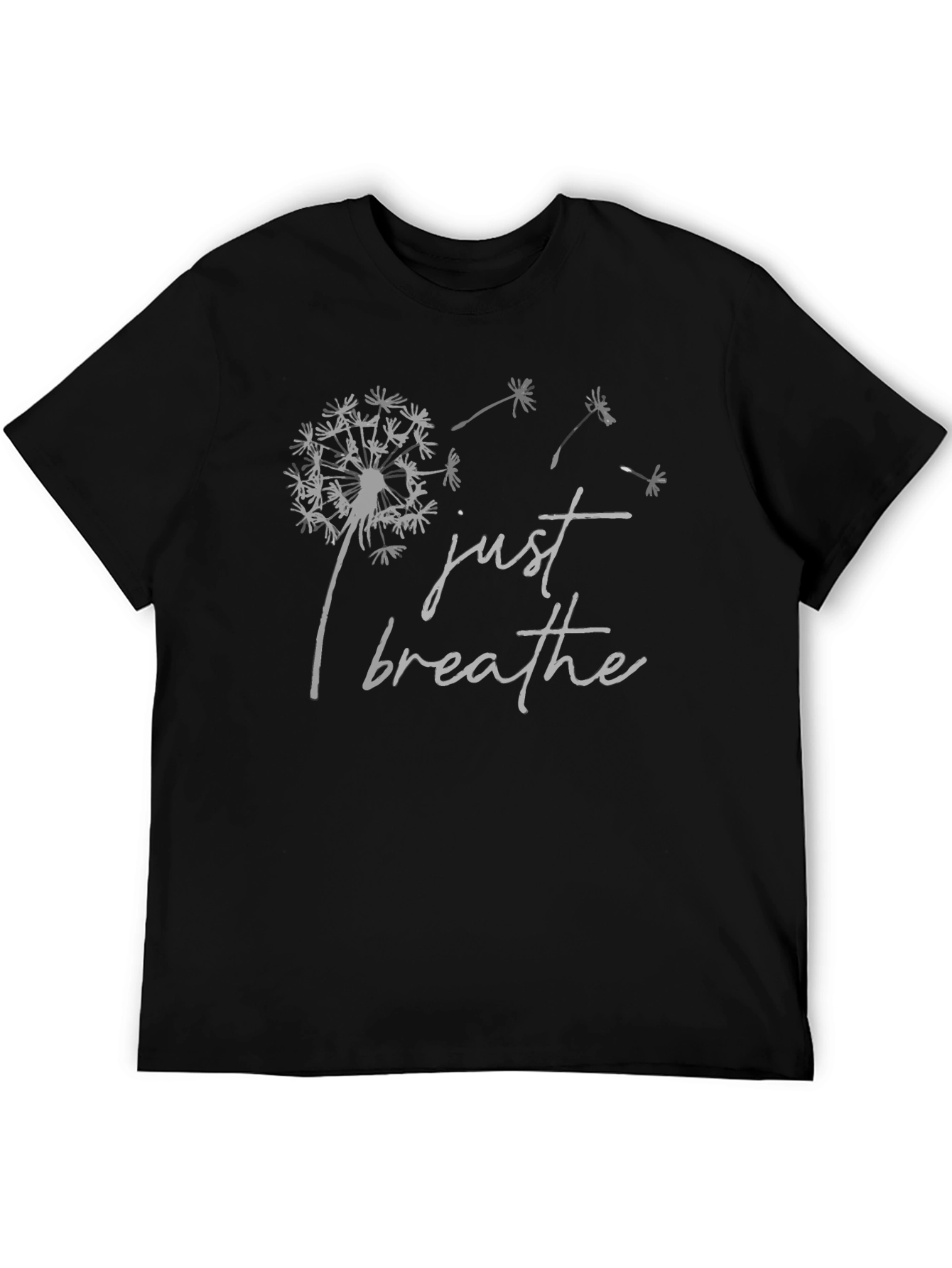 Black Just Breathe Dandelion Graphic T-Shirt - Relaxed Fit view 5