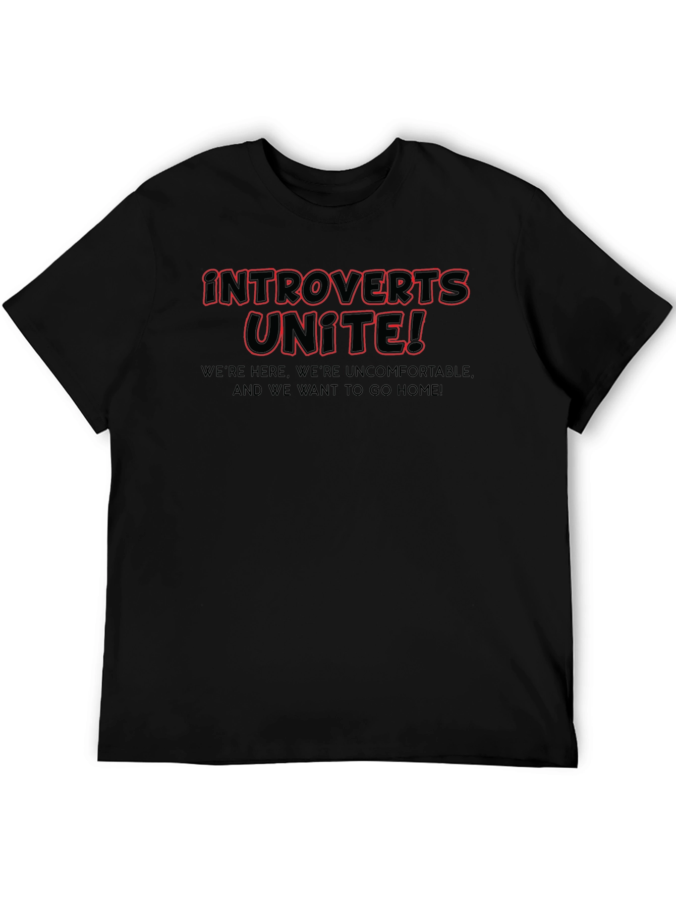 Black Introverts Unite! Graphic Tee view 5