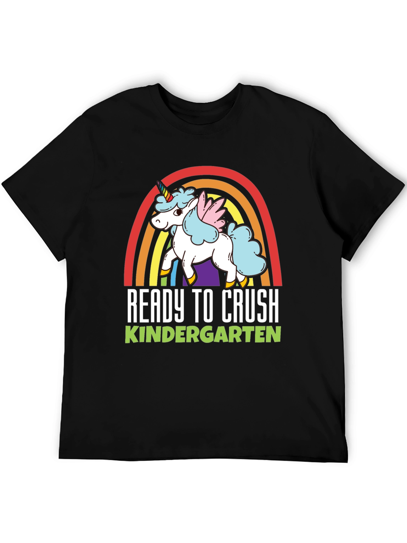 Black Ready to Crush Kindergarten Unicorn T-Shirt view 5