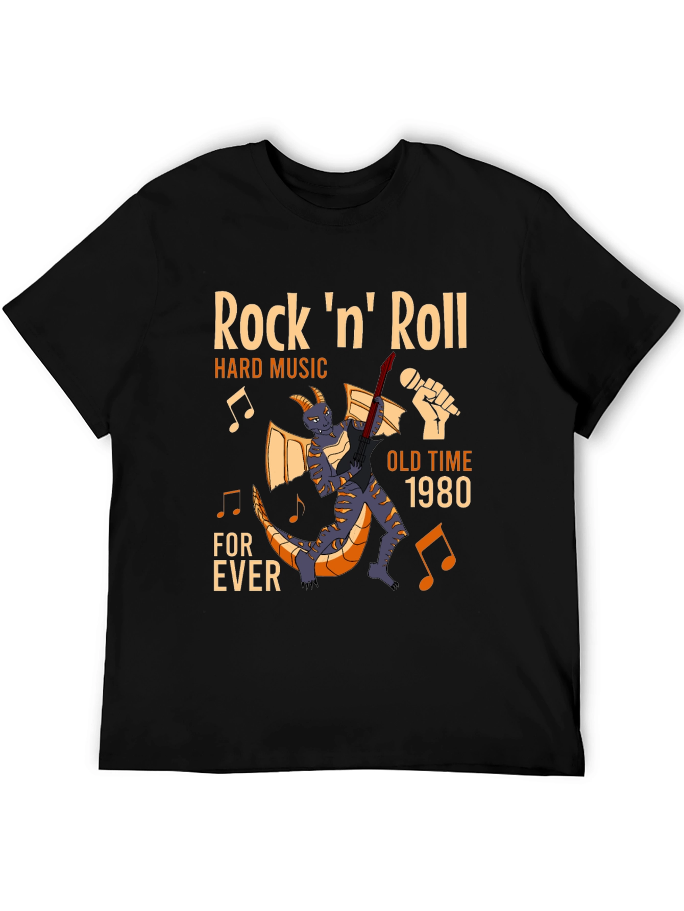 Black Rock 'n' Roll Dragon Graphic Tee view 5