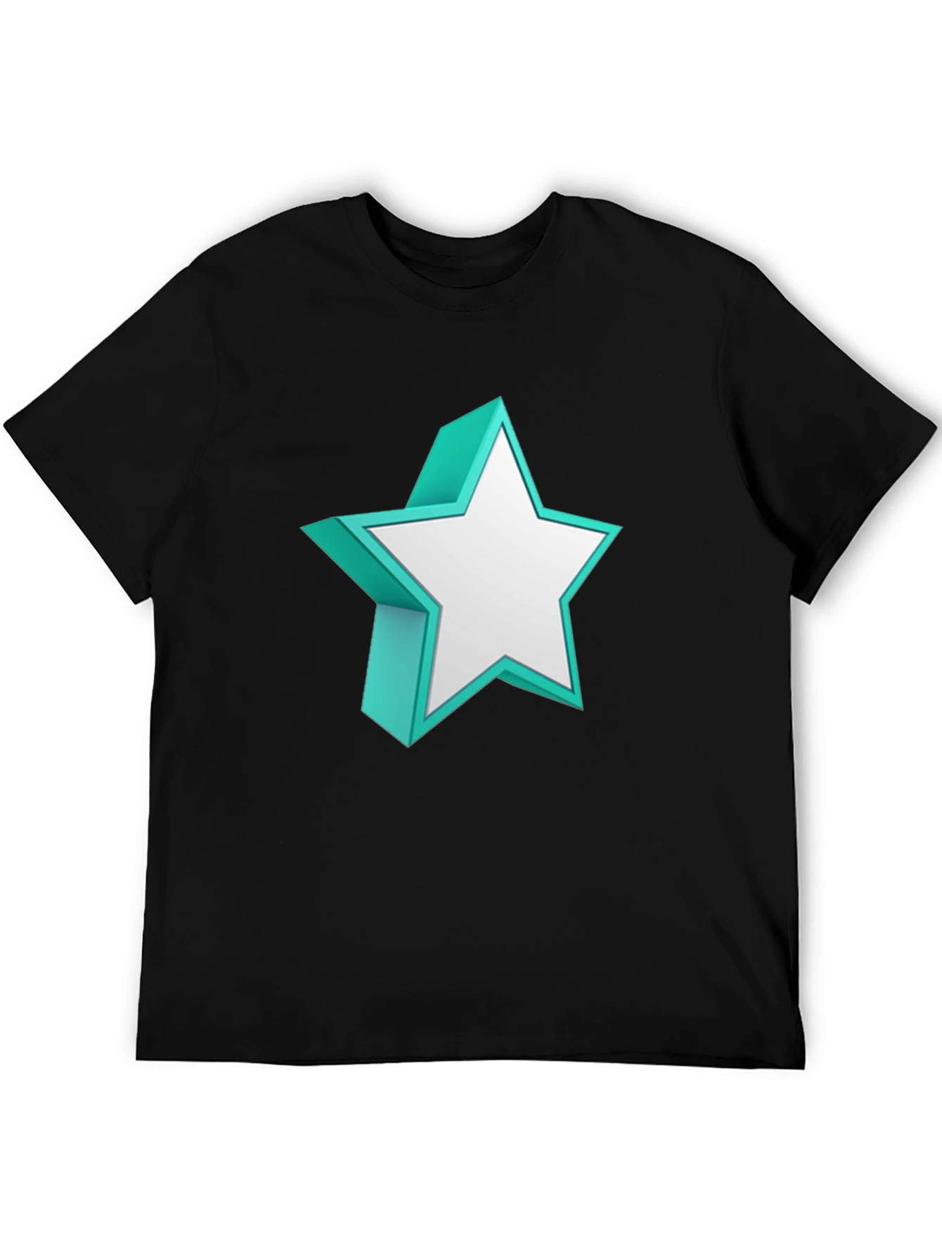 Black 3D Star Graphic Tee - Bold Style Statement view 5
