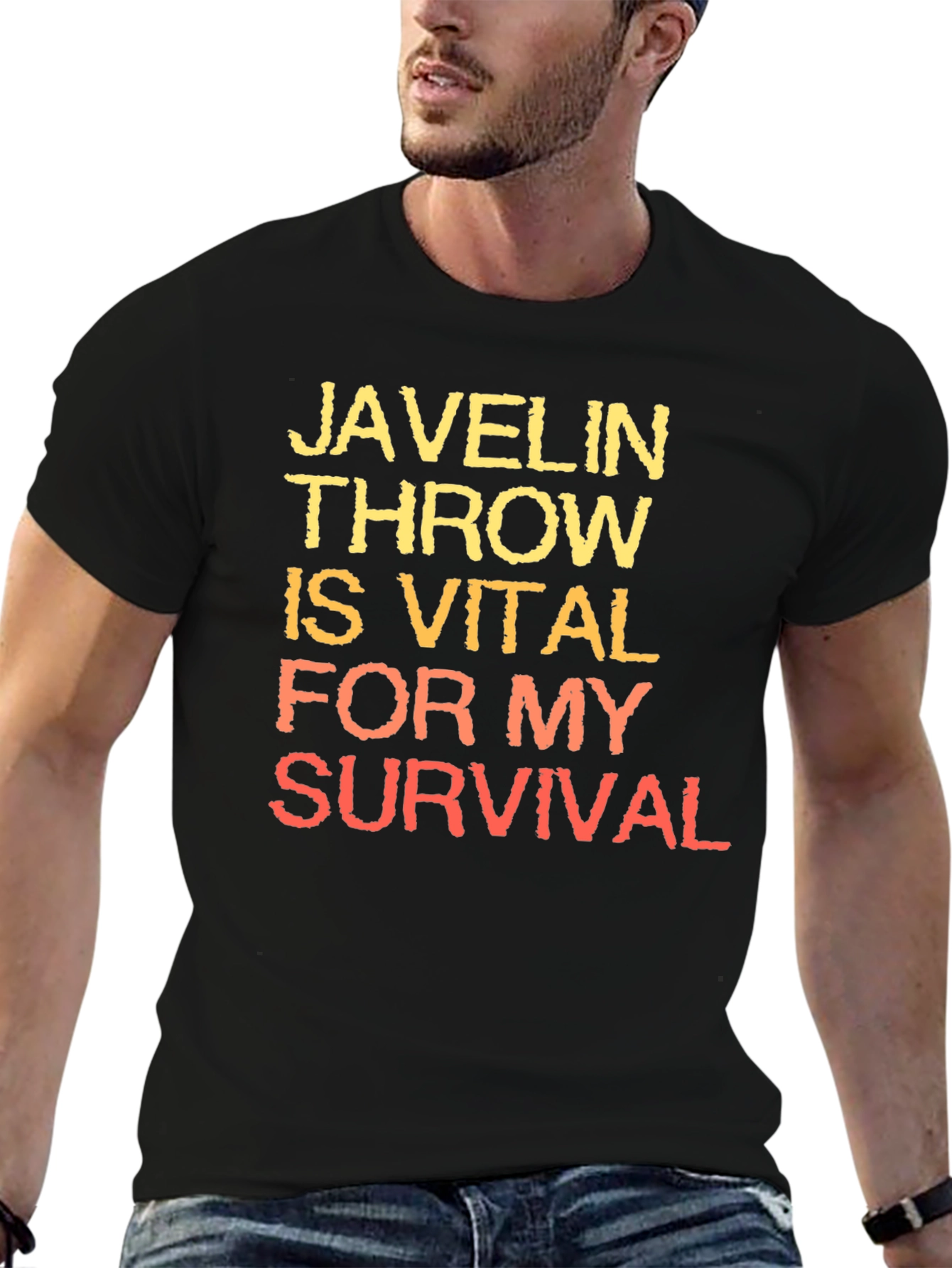 Black Javelin Throw Survival Black T-Shirt view 6
