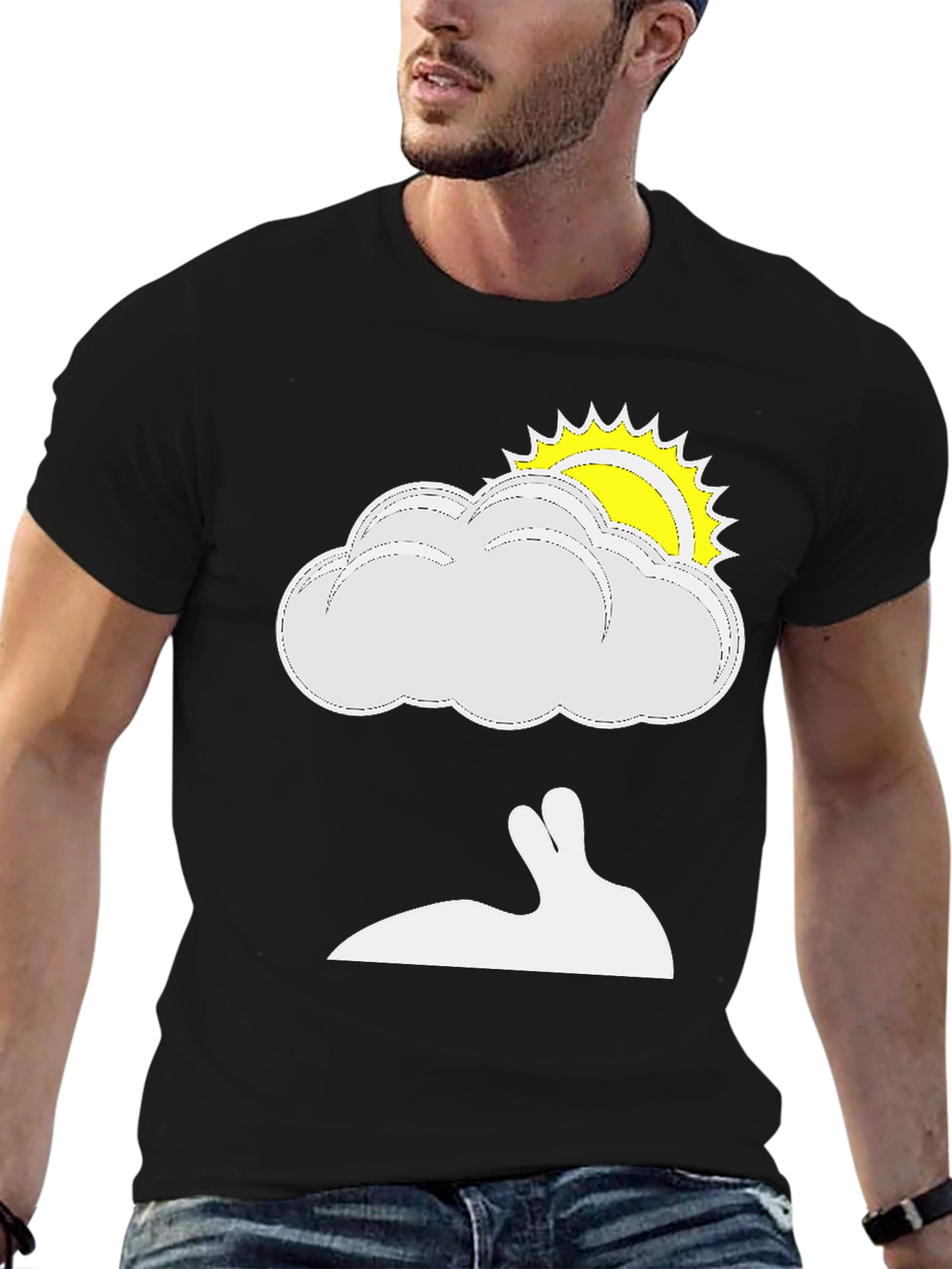 Black Cloud & Rabbit Graphic Tee view 6