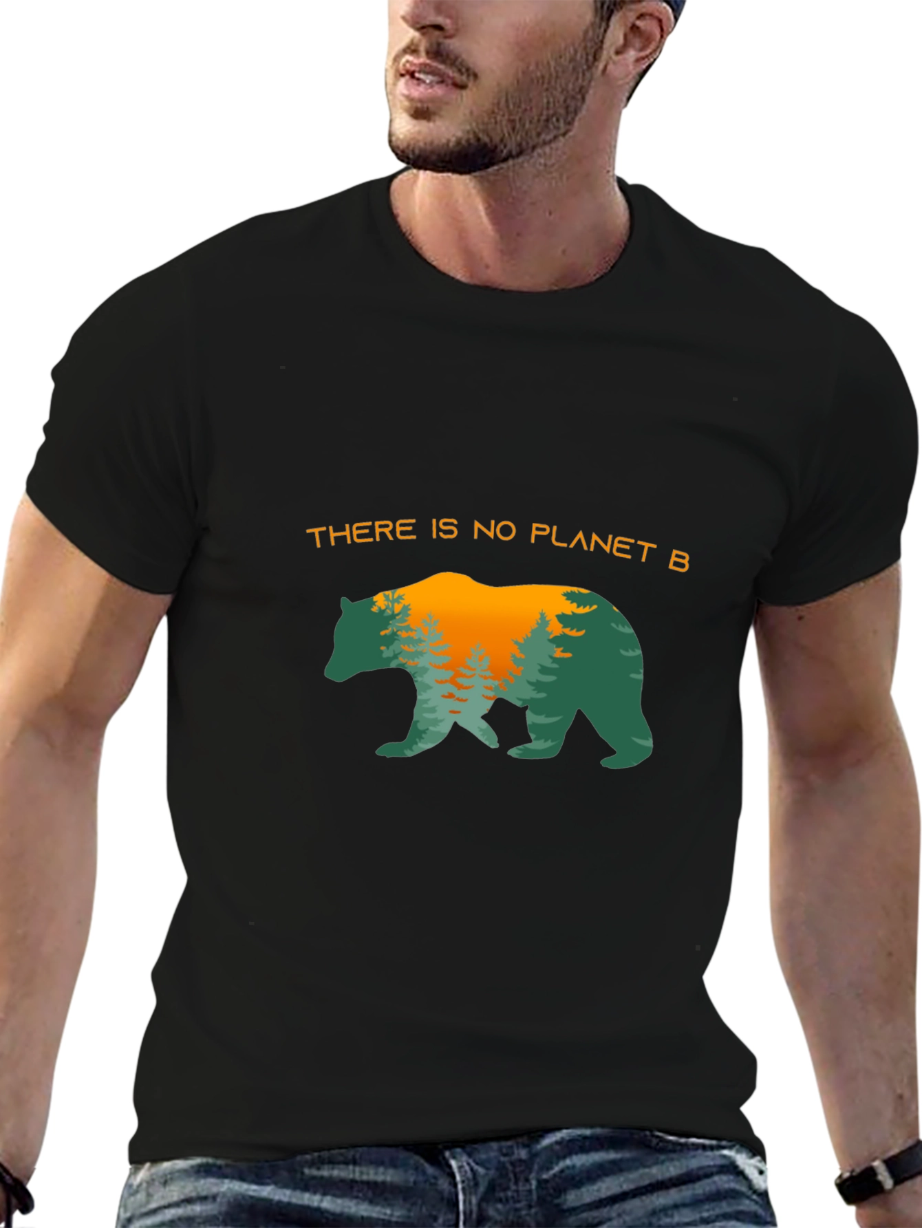 Black There is No Planet B Bear Graphic Tee view 6