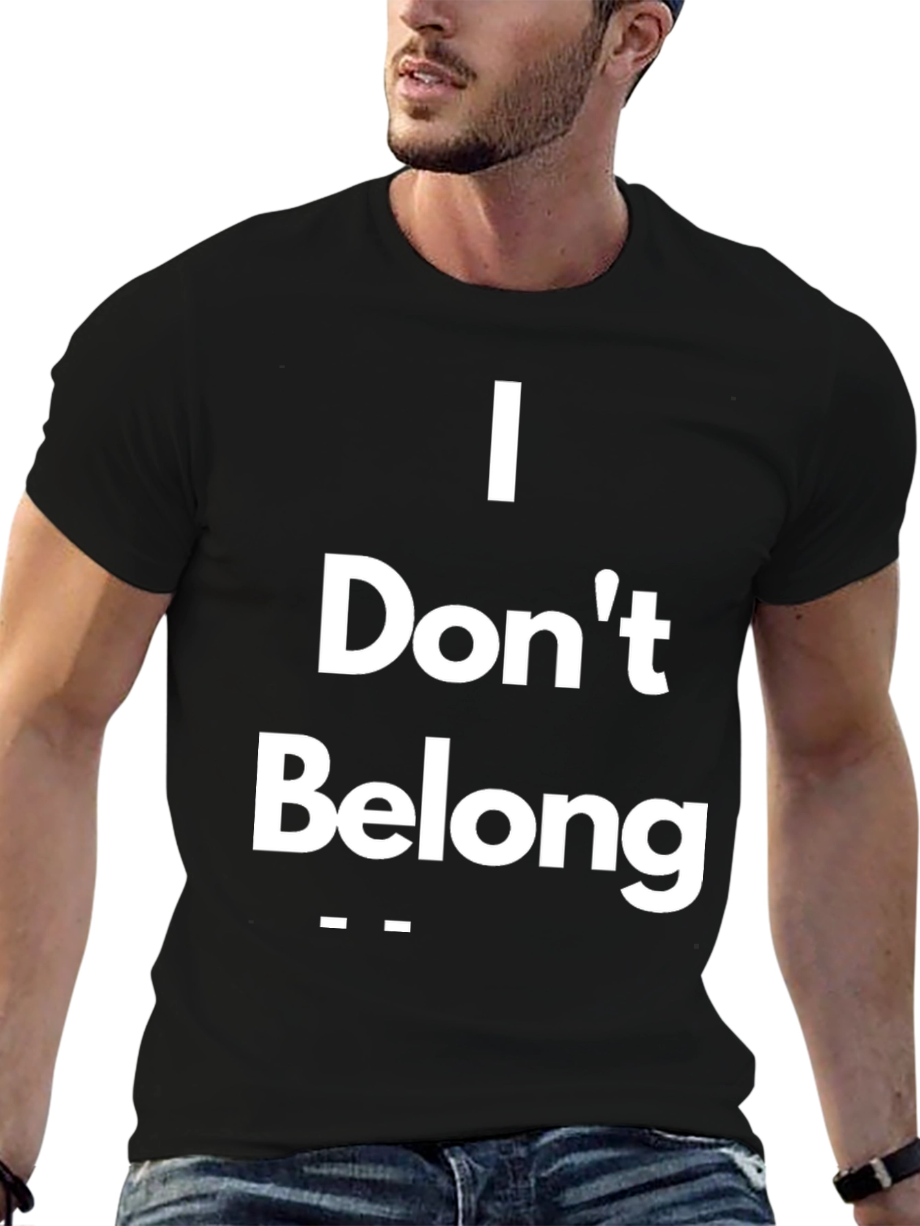 Black I Don't Belong Graphic Tee - Casual Comfort view 6