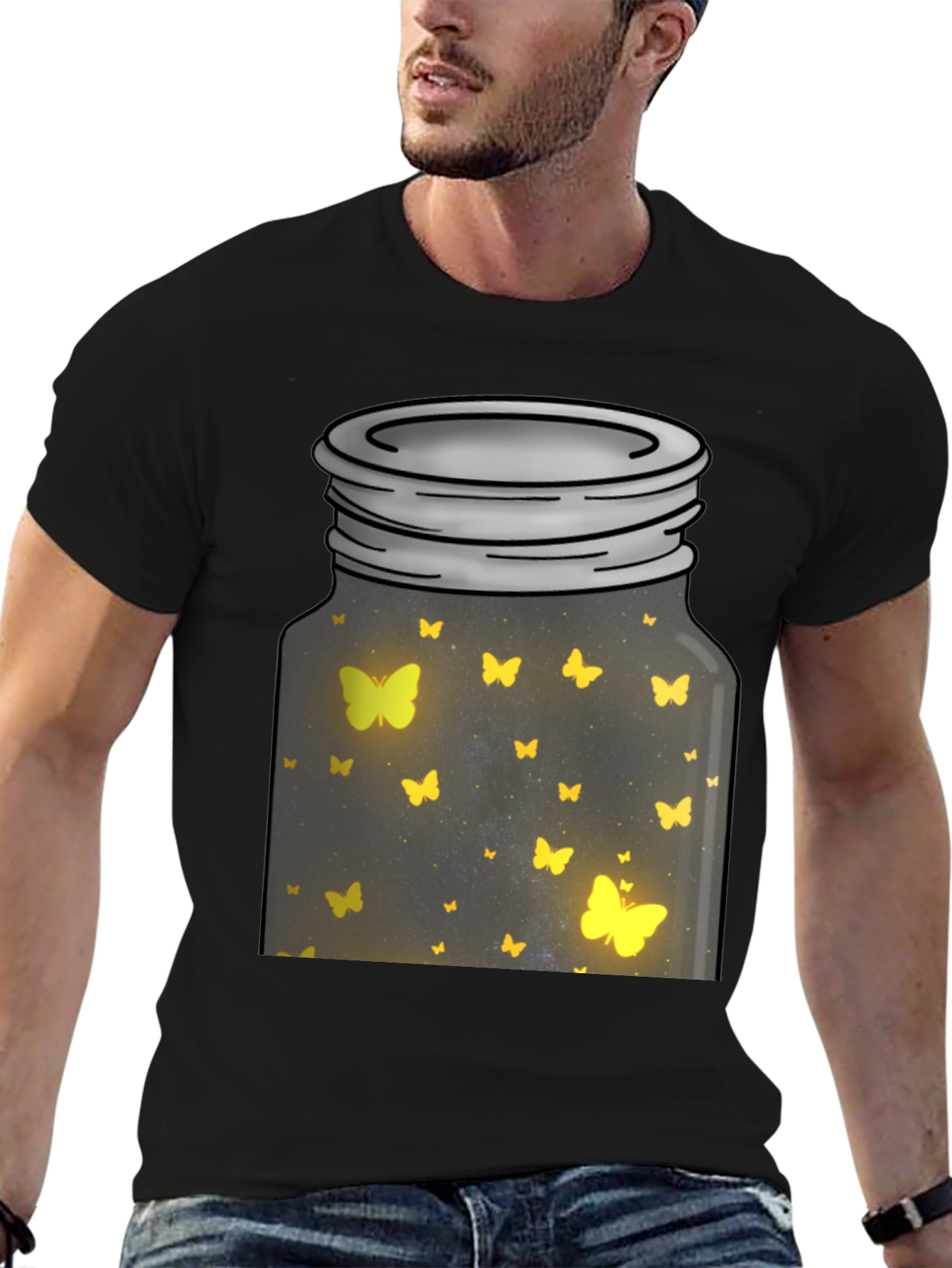 Black Butterfly Jar Graphic Tee view 6