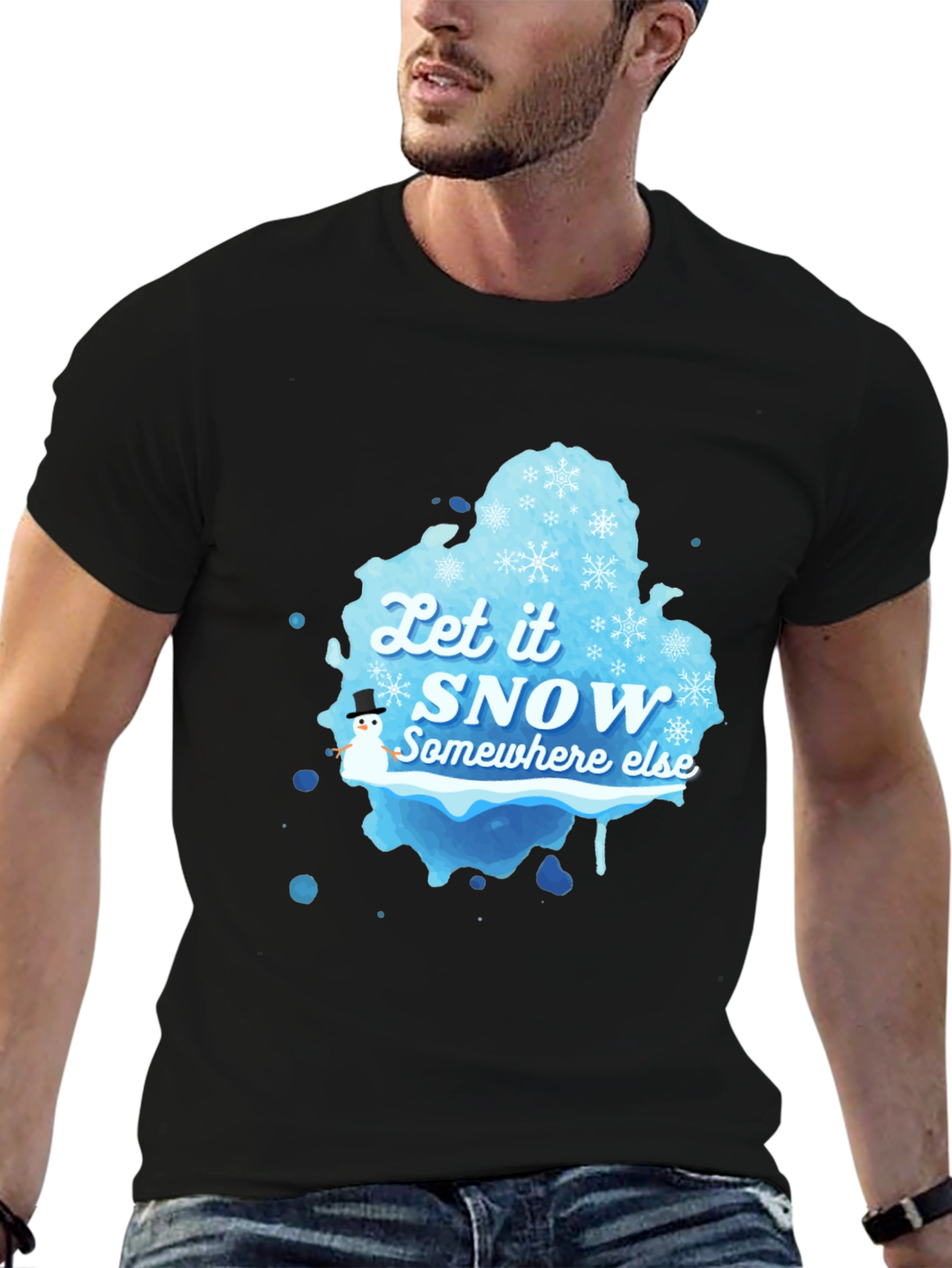 Black Let it Snow Graphic T-Shirt view 6