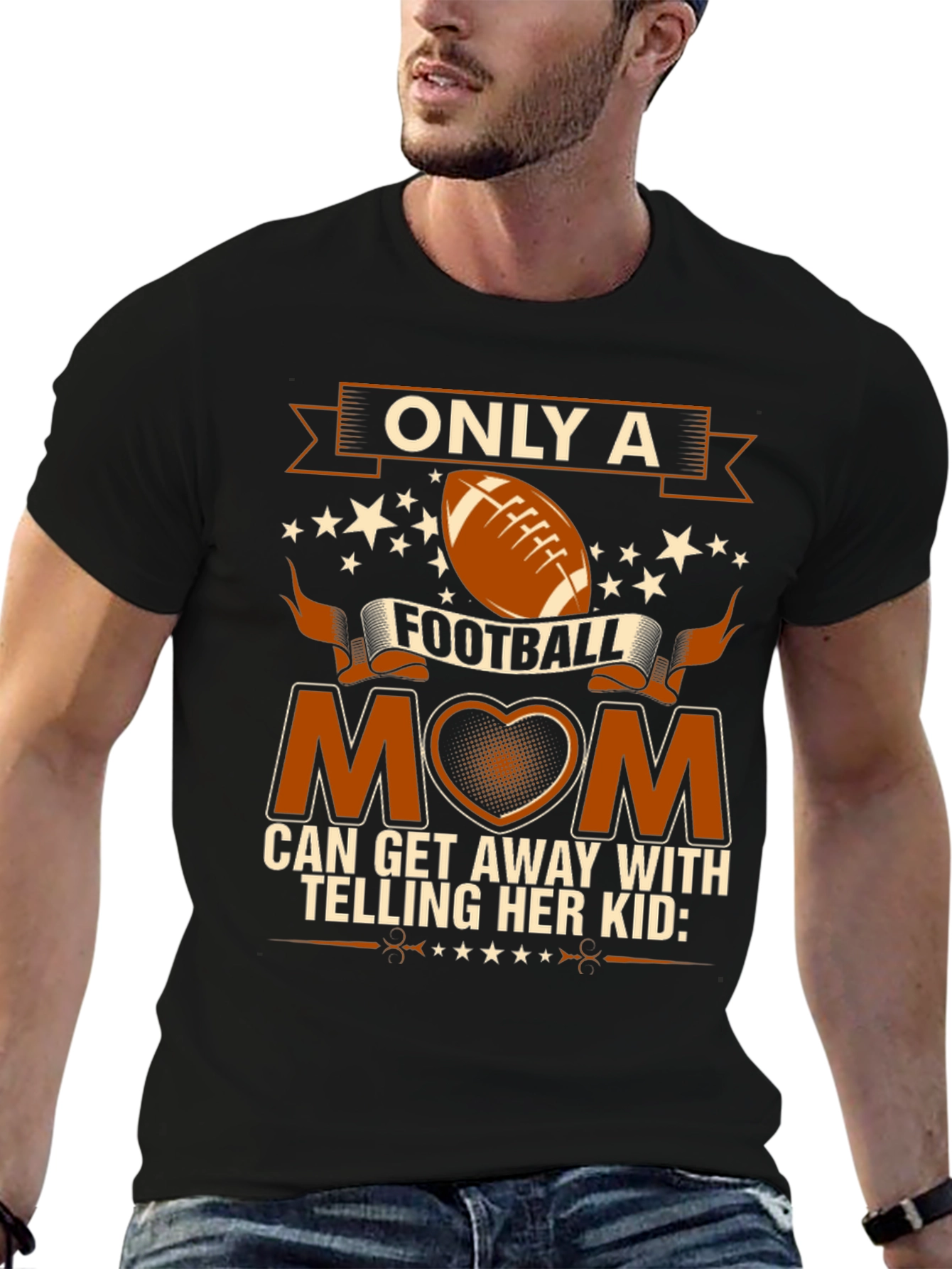 Football Mom Graphic Tee - Black - 6