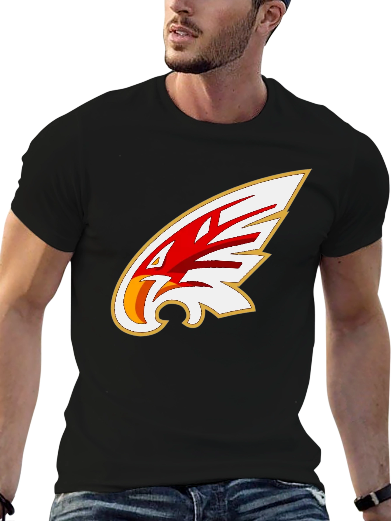 Black Eagle Design Black T-Shirt view 6