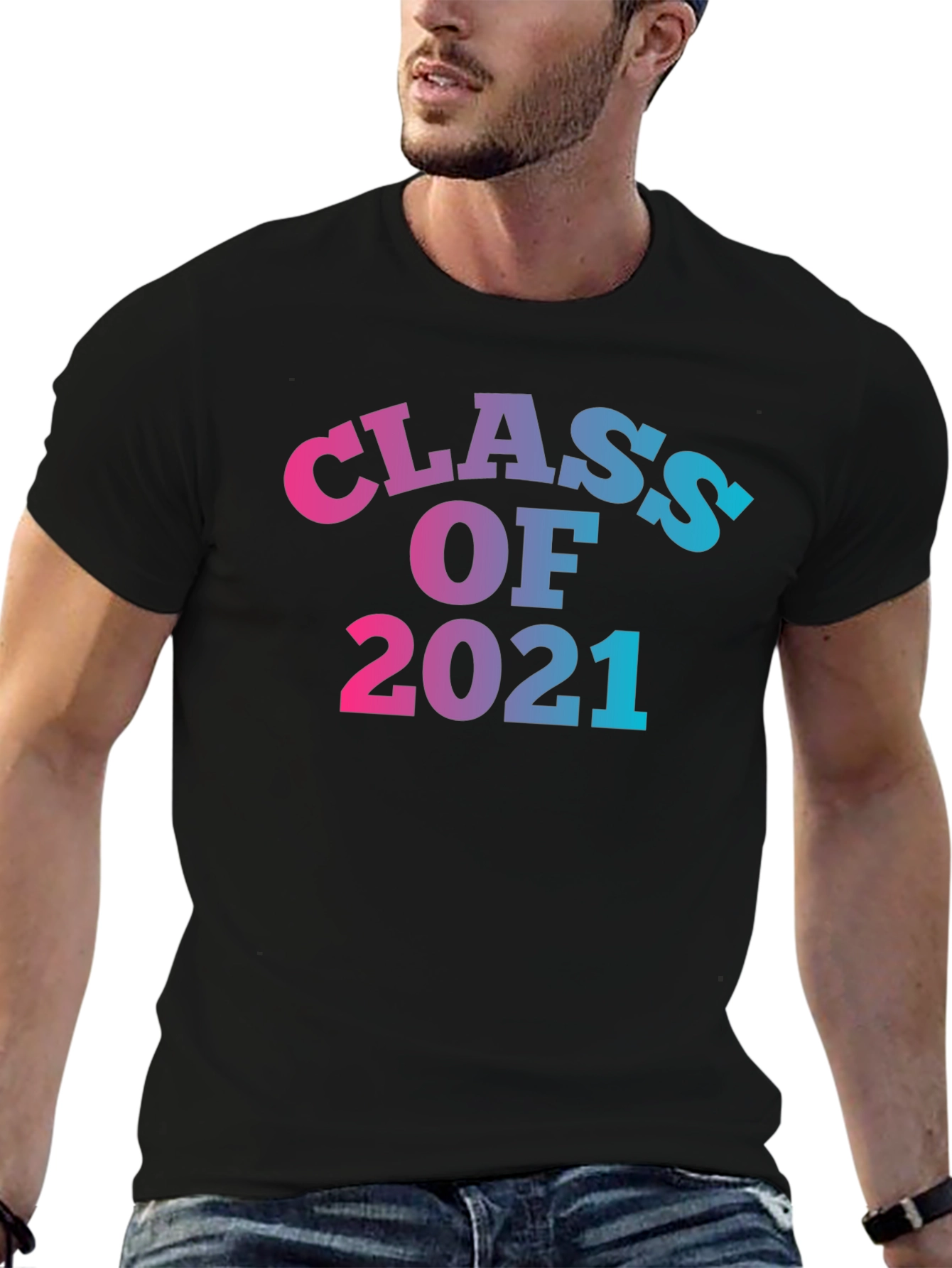 Black Class of 2021 Graduation T-Shirt view 6