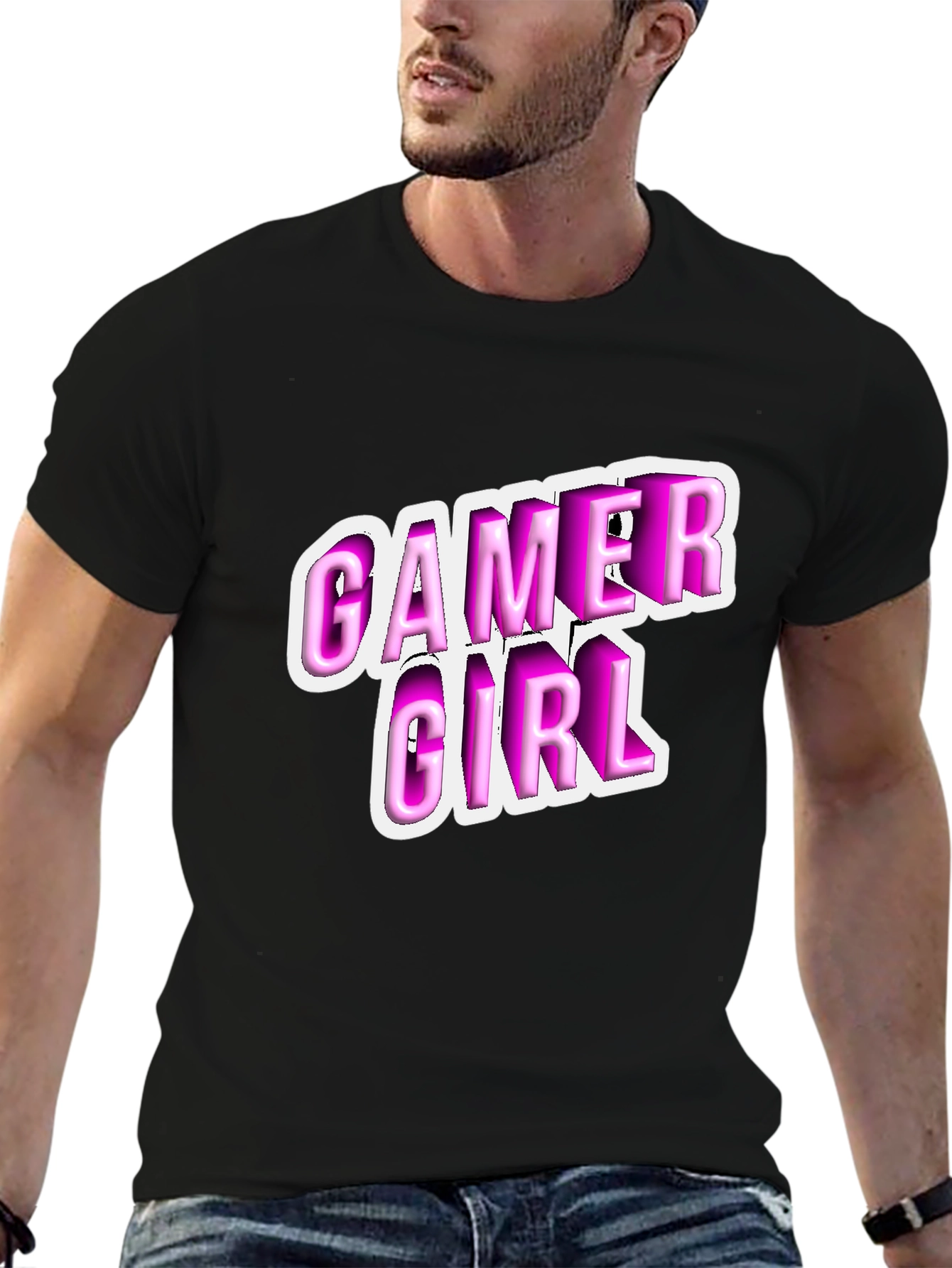 Black Gamer Girl Black T-Shirt - Playful Style view 6
