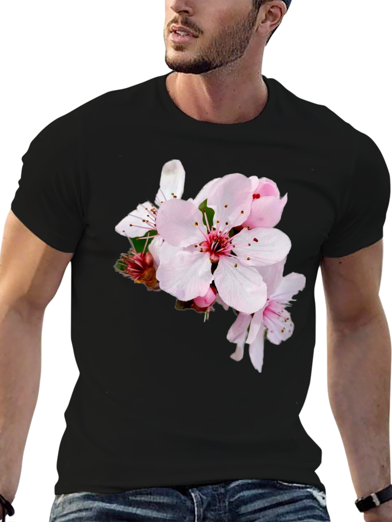 Black Floral Print T-Shirt - Casual Style view 6