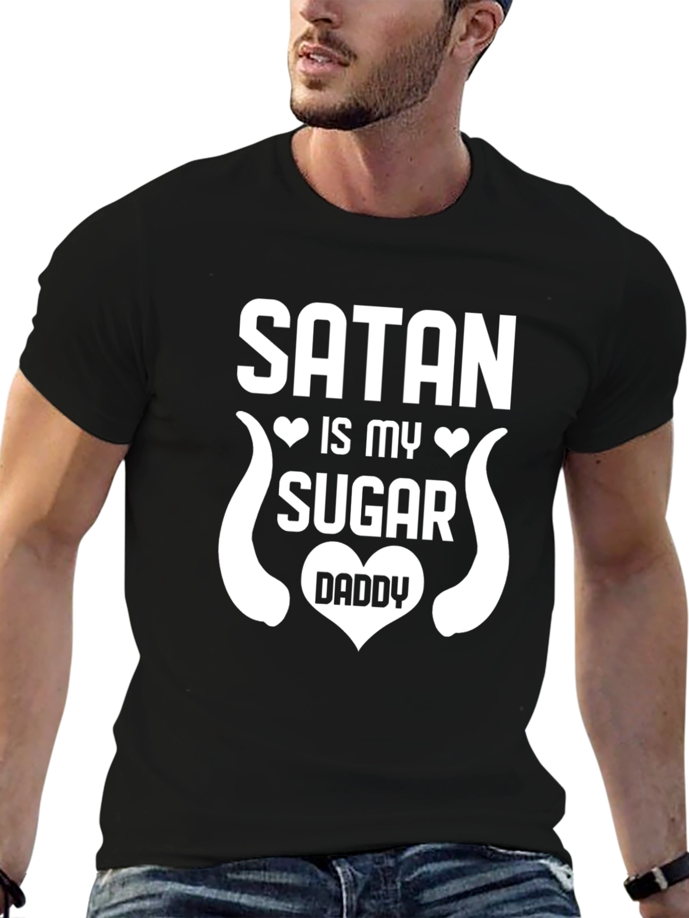 Black Satan is My Sugar Daddy Graphic T-Shirt view 6