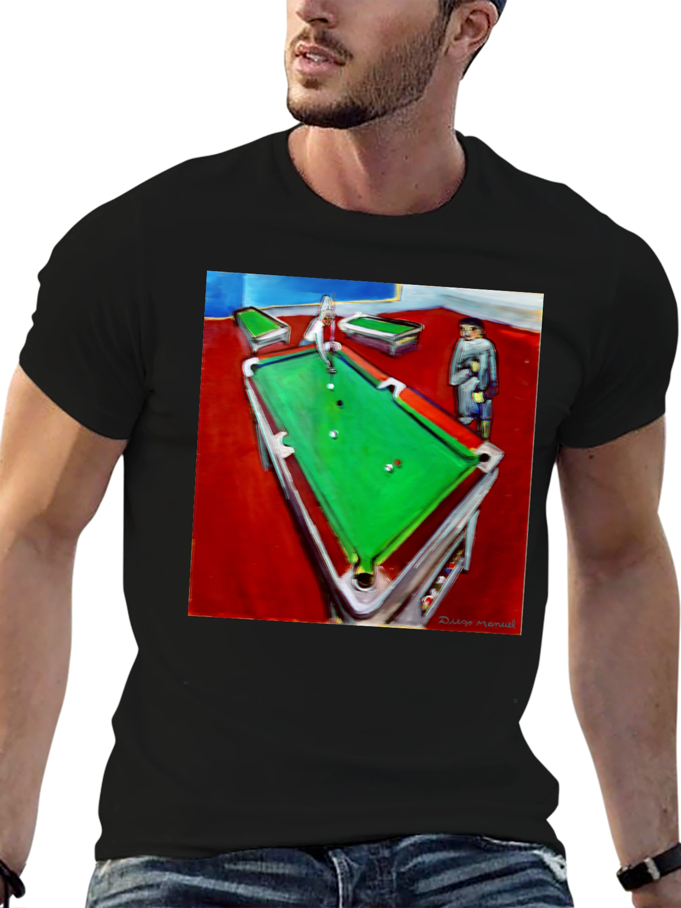 Abstract Pool Hall Graphic Tee - 6