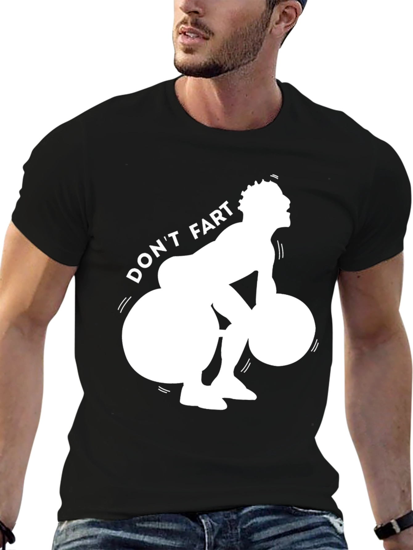 Black Don't Fart Weightlifting Graphic Tee view 6