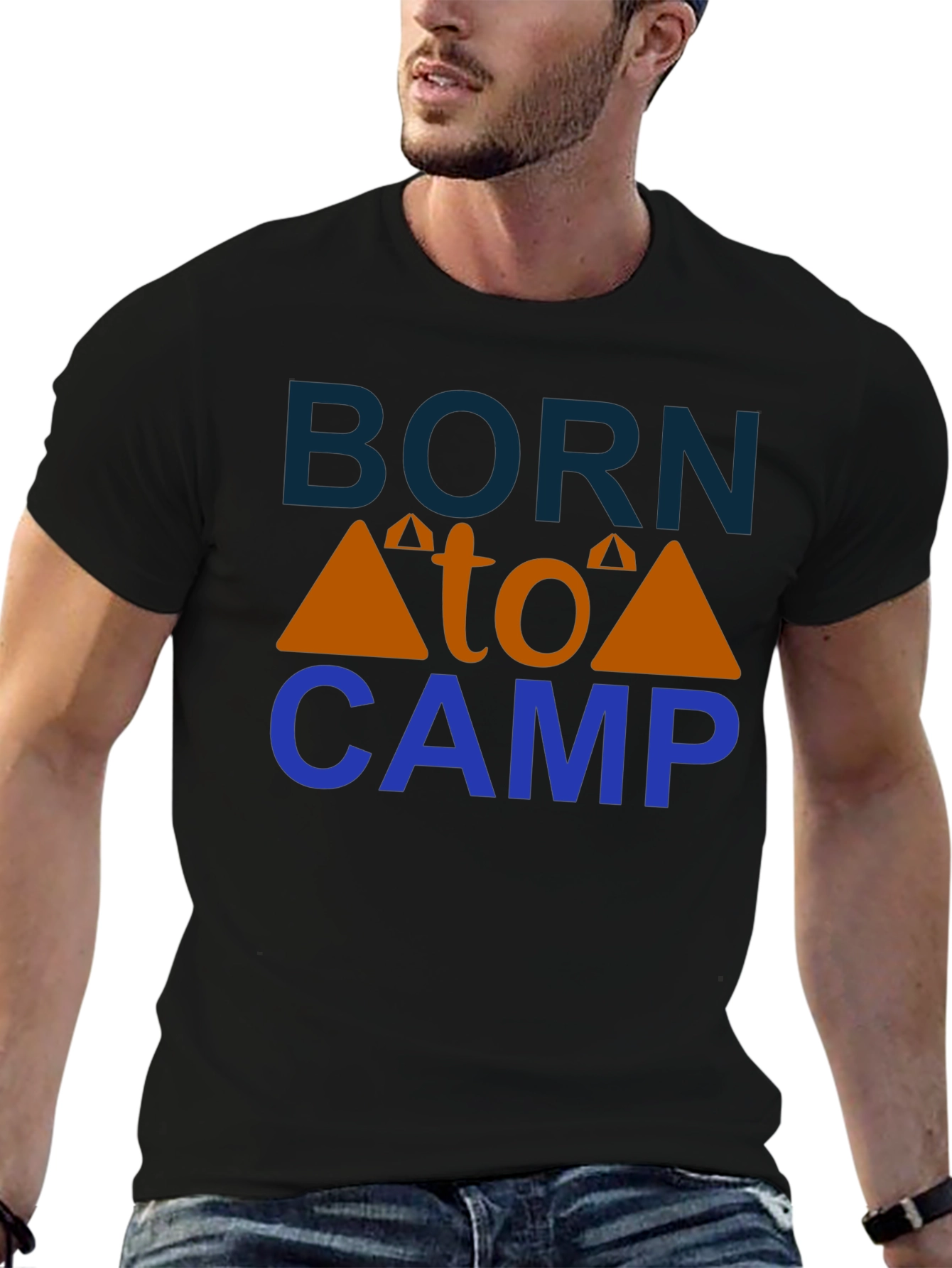 Black Born to Camp Graphic Tee view 6