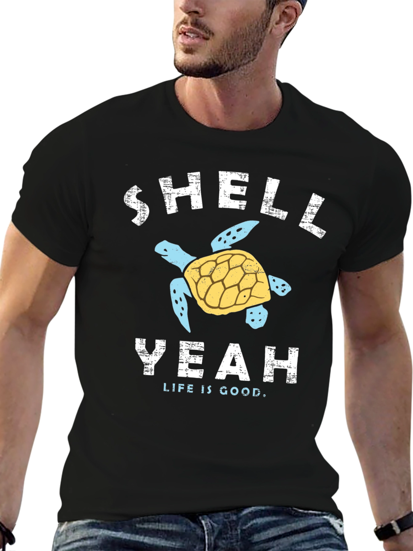 Black Shell Yeah Turtle Graphic T-Shirt view 6