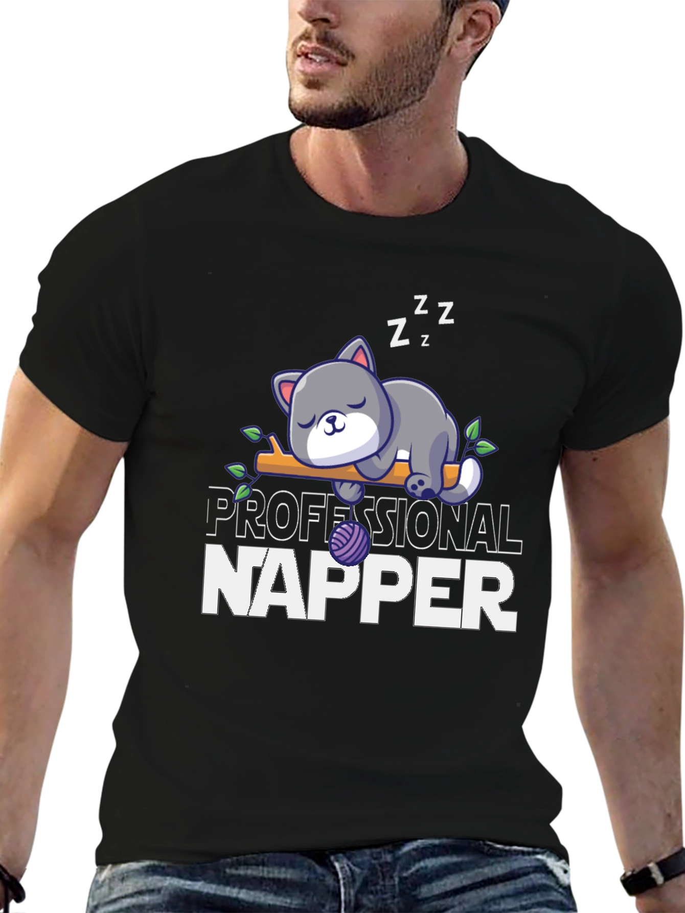 Professional Napper T-Shirt Cute Cat Tee - 6