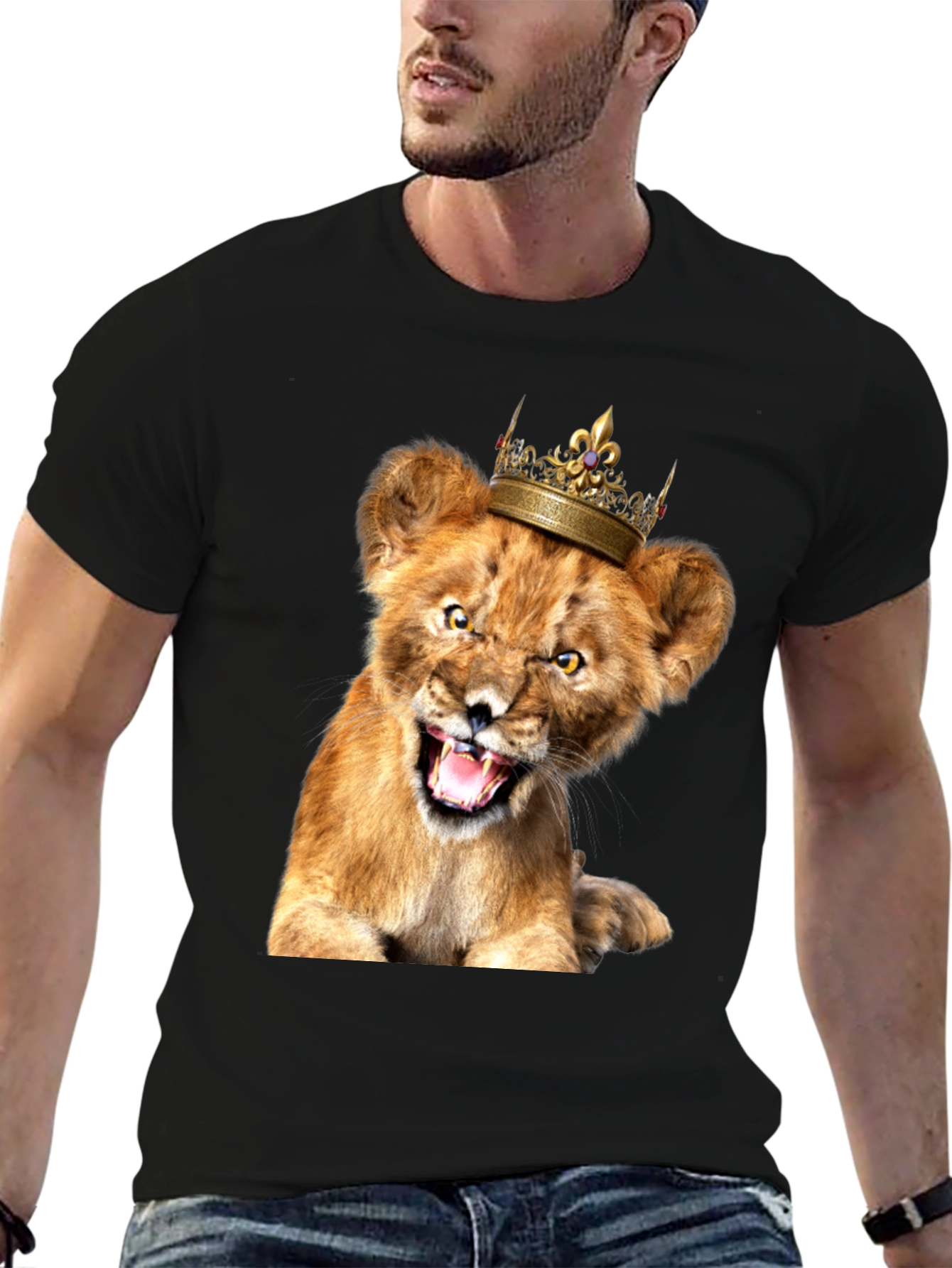 Black Lion Cub King T-Shirt - Fierce & Fun! view 6