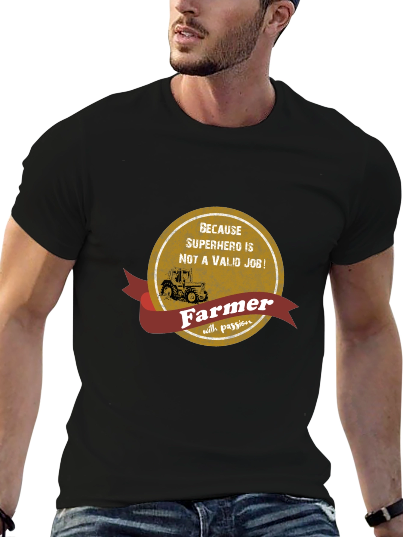 Black Farmer T-Shirt - Because Superhero Is Not a Valid Job! view 6
