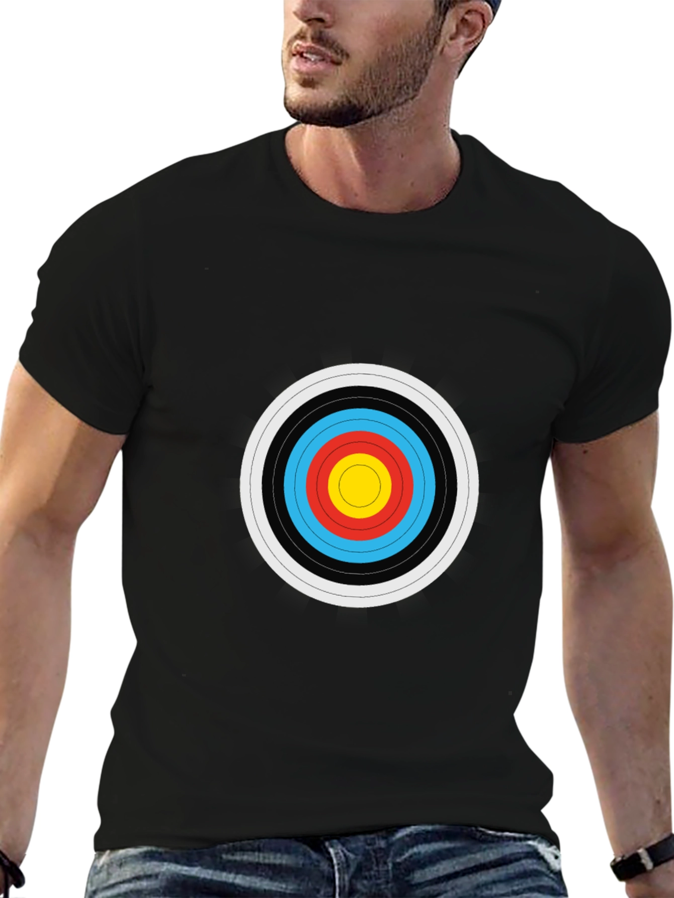 Black Target Print Black T-Shirt view 6
