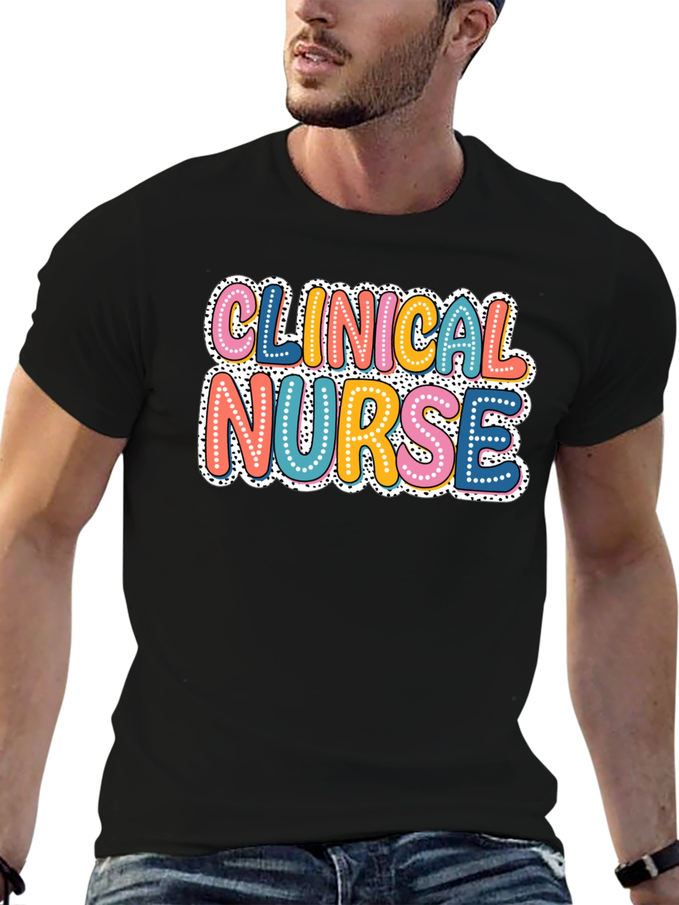 Black Clinical Nurse Graphic T-Shirt view 6