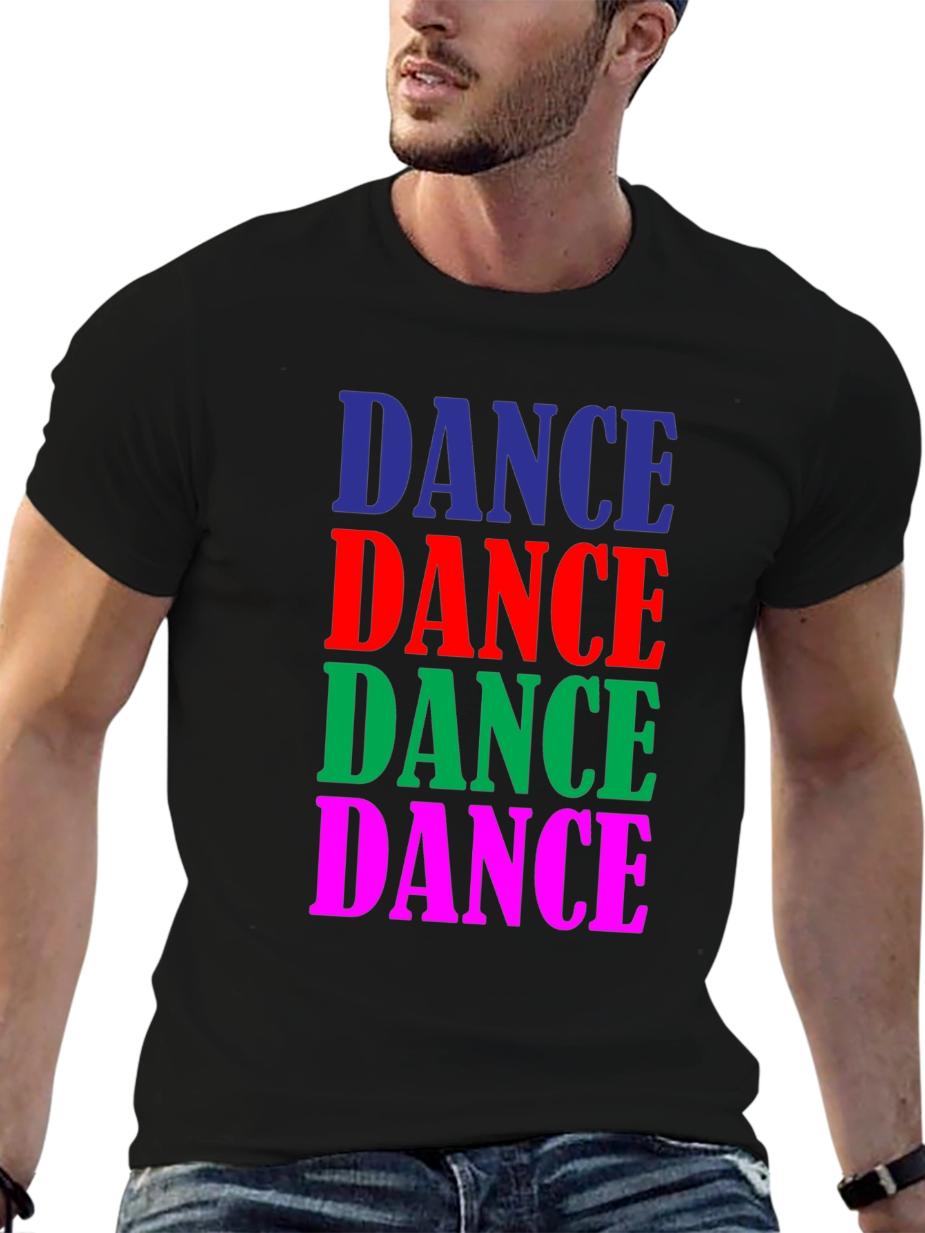 Black Dance Graphic Tee - Black Cotton Blend view 6