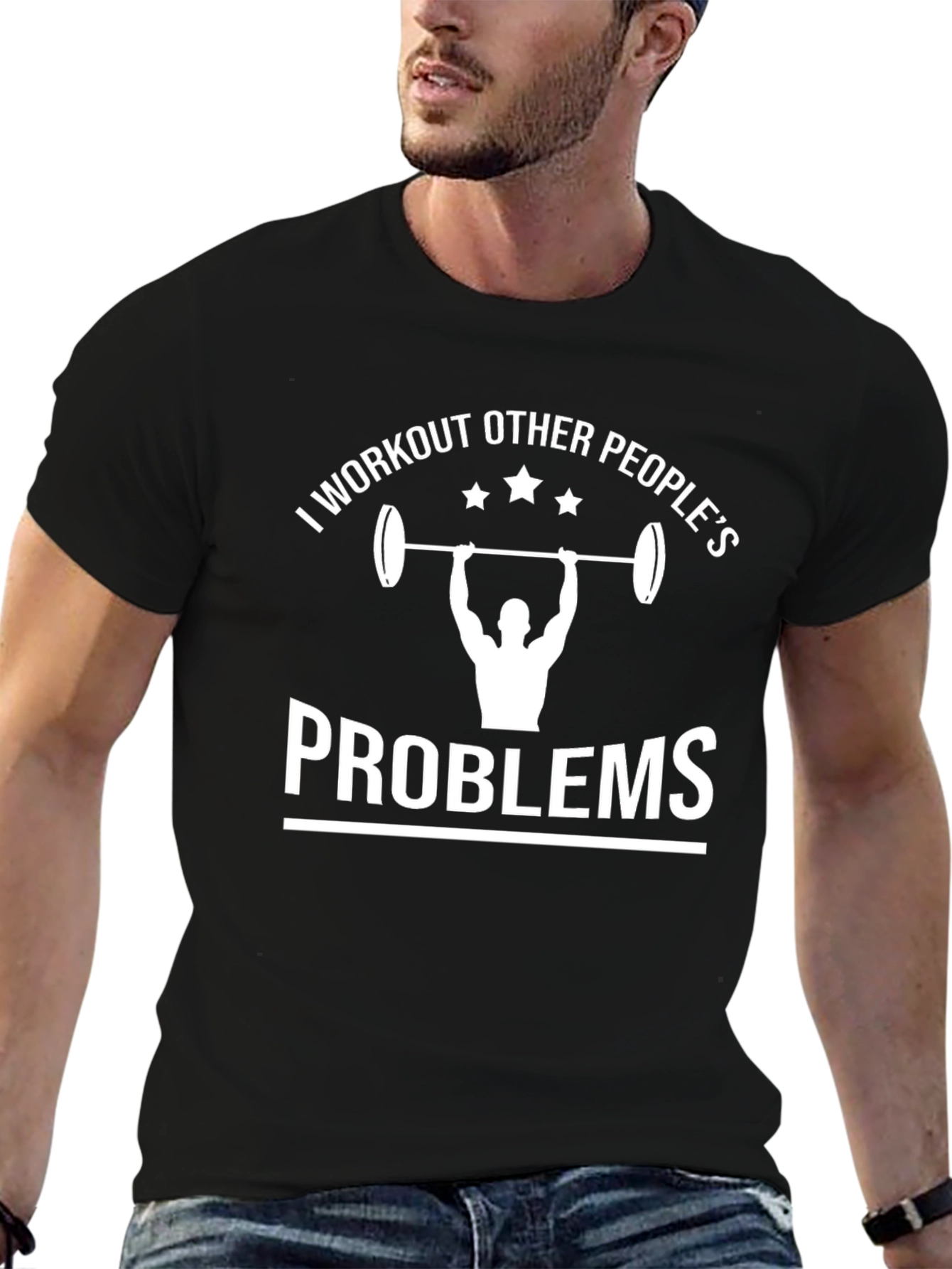 Black Workout Other People's Problems T-Shirt view 6
